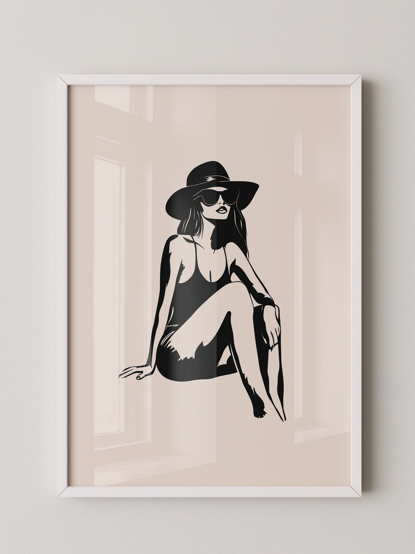 Dame mit Sonnenhut minimalistisch