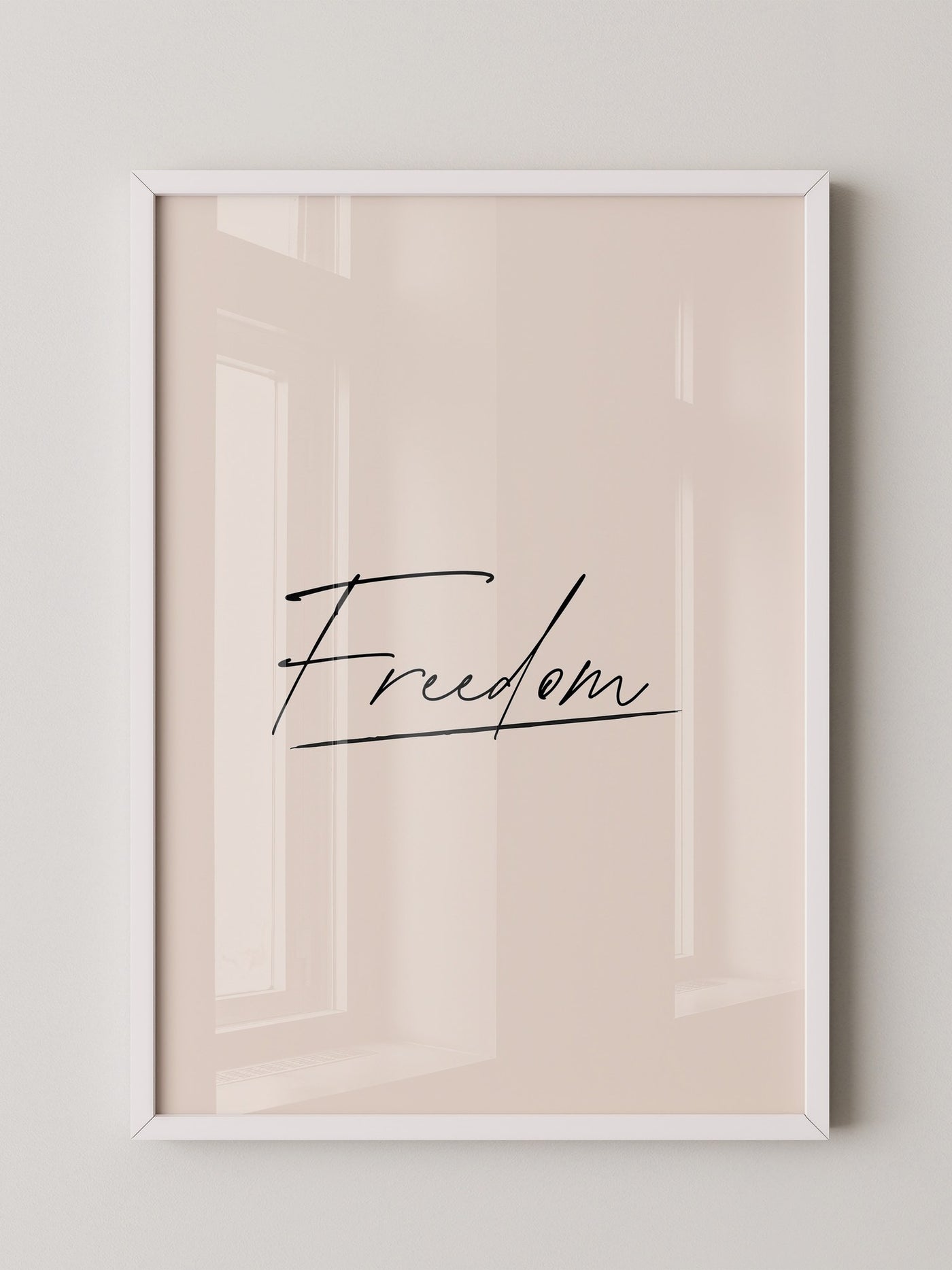 Freedom Schrift Schwarz Beige