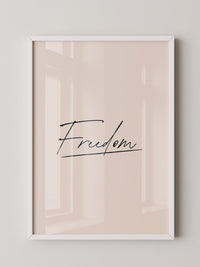 Freedom Schrift Schwarz Beige