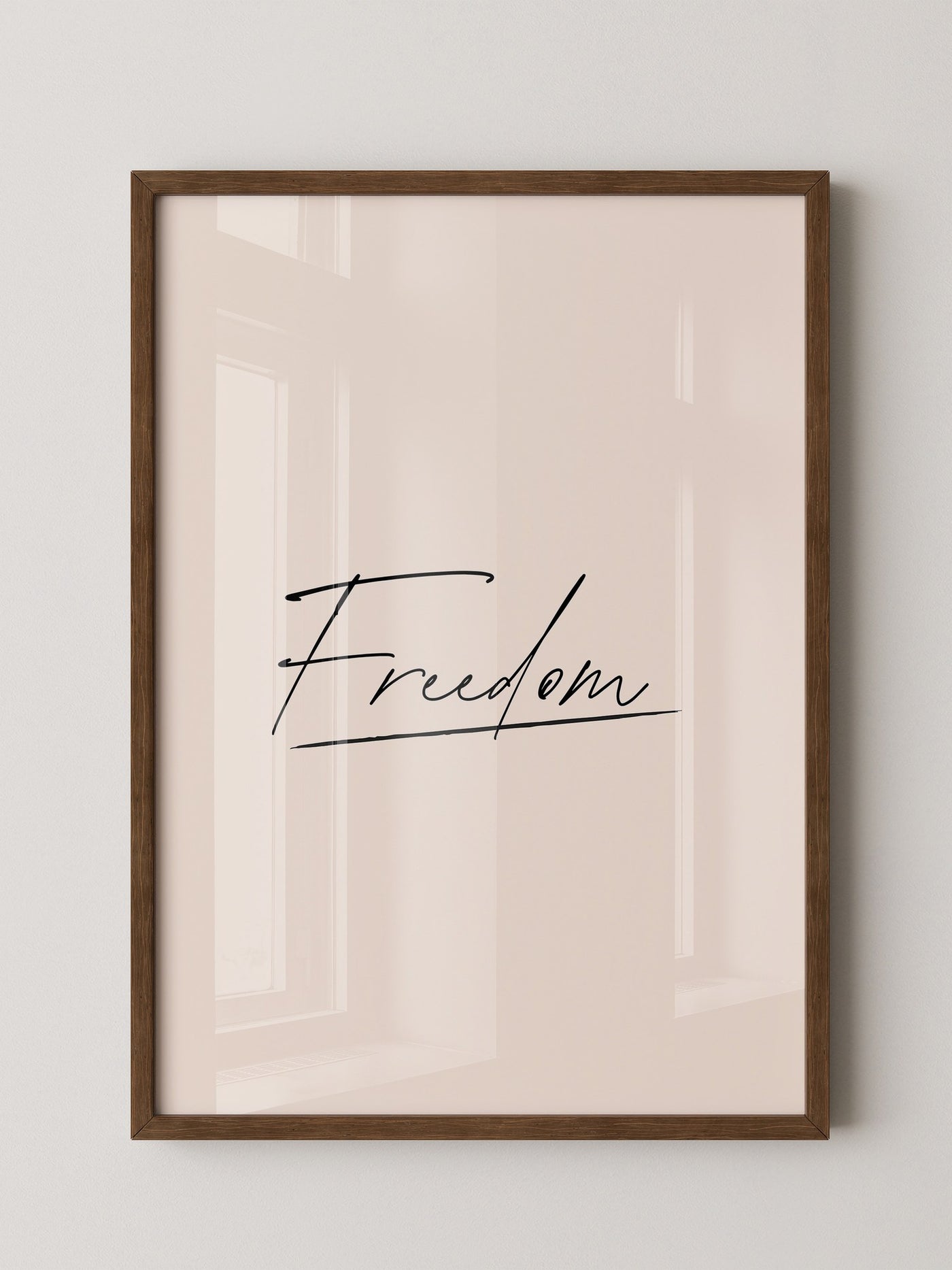 Freedom Schrift Schwarz Beige