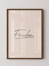 Freedom Schrift Schwarz Beige