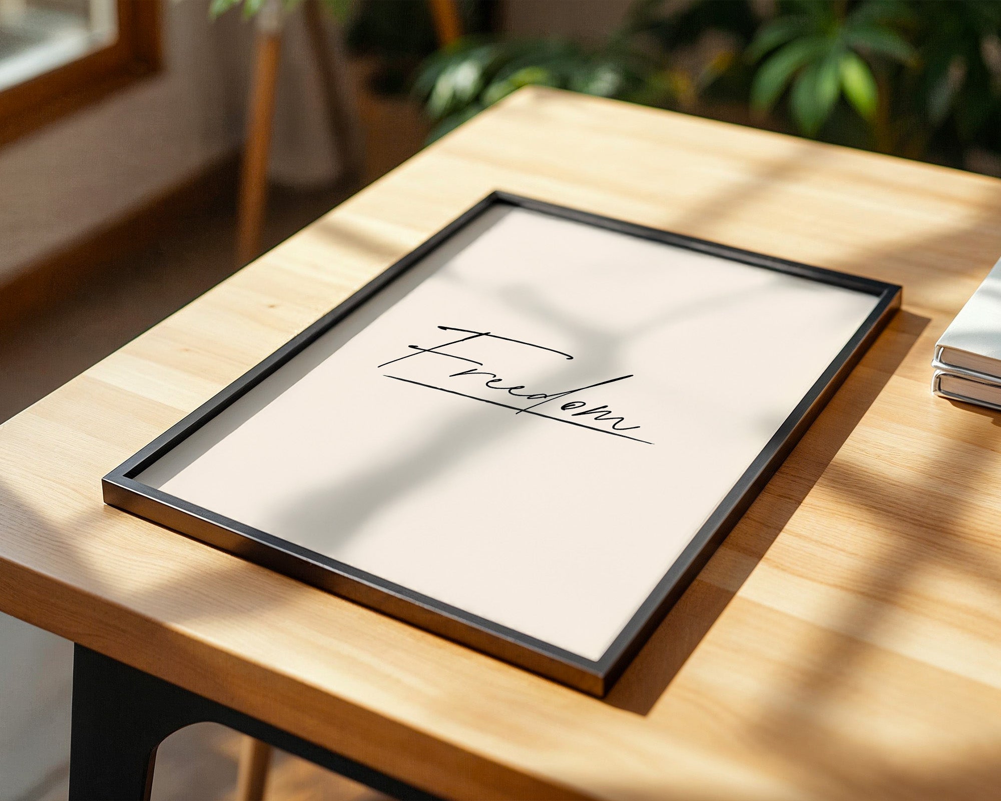 Freedom Schrift Schwarz Beige