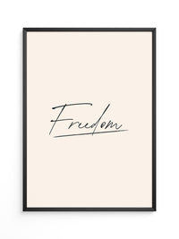 Freedom Schrift Schwarz Beige