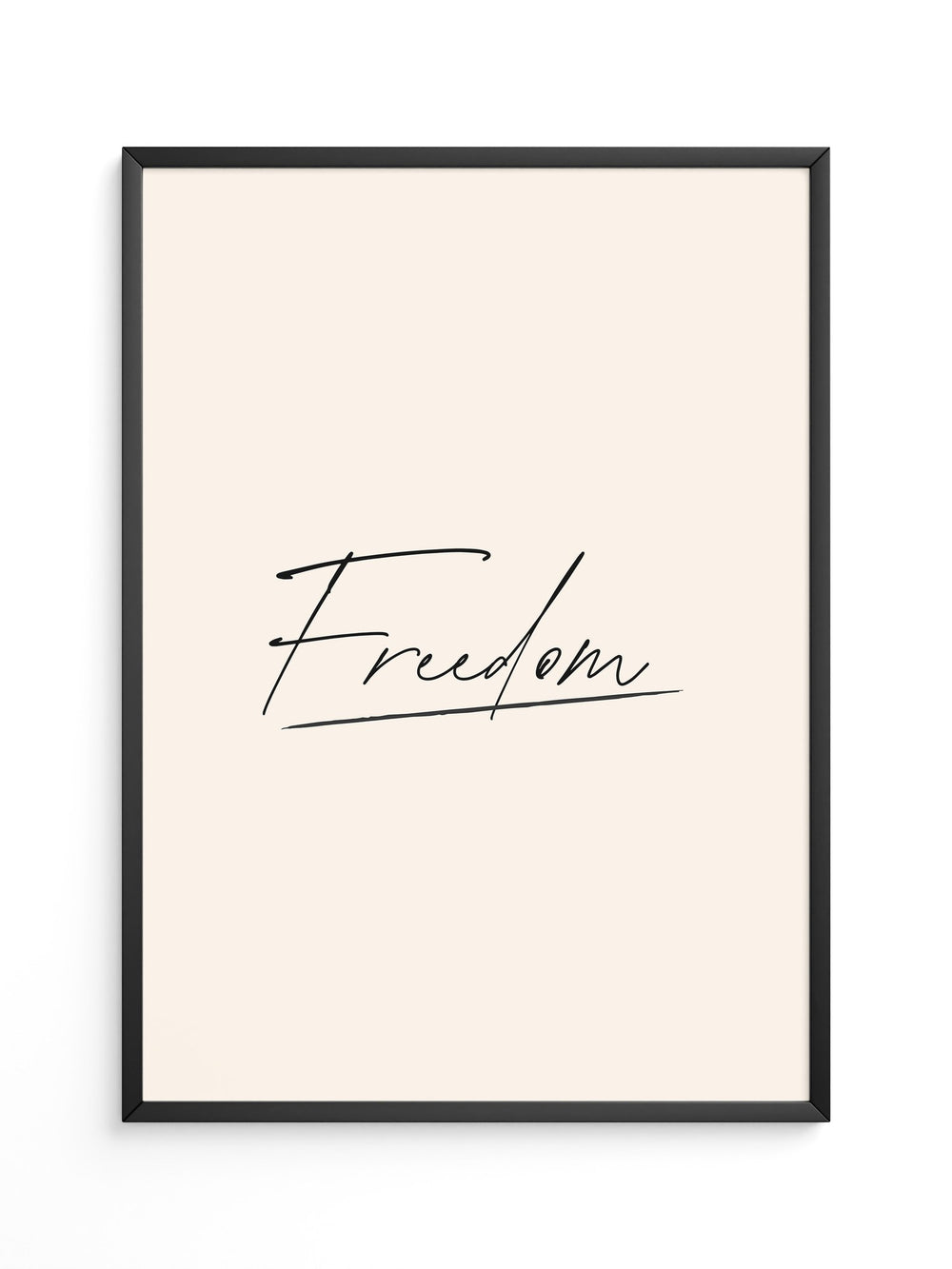 Freedom Schrift Schwarz Beige