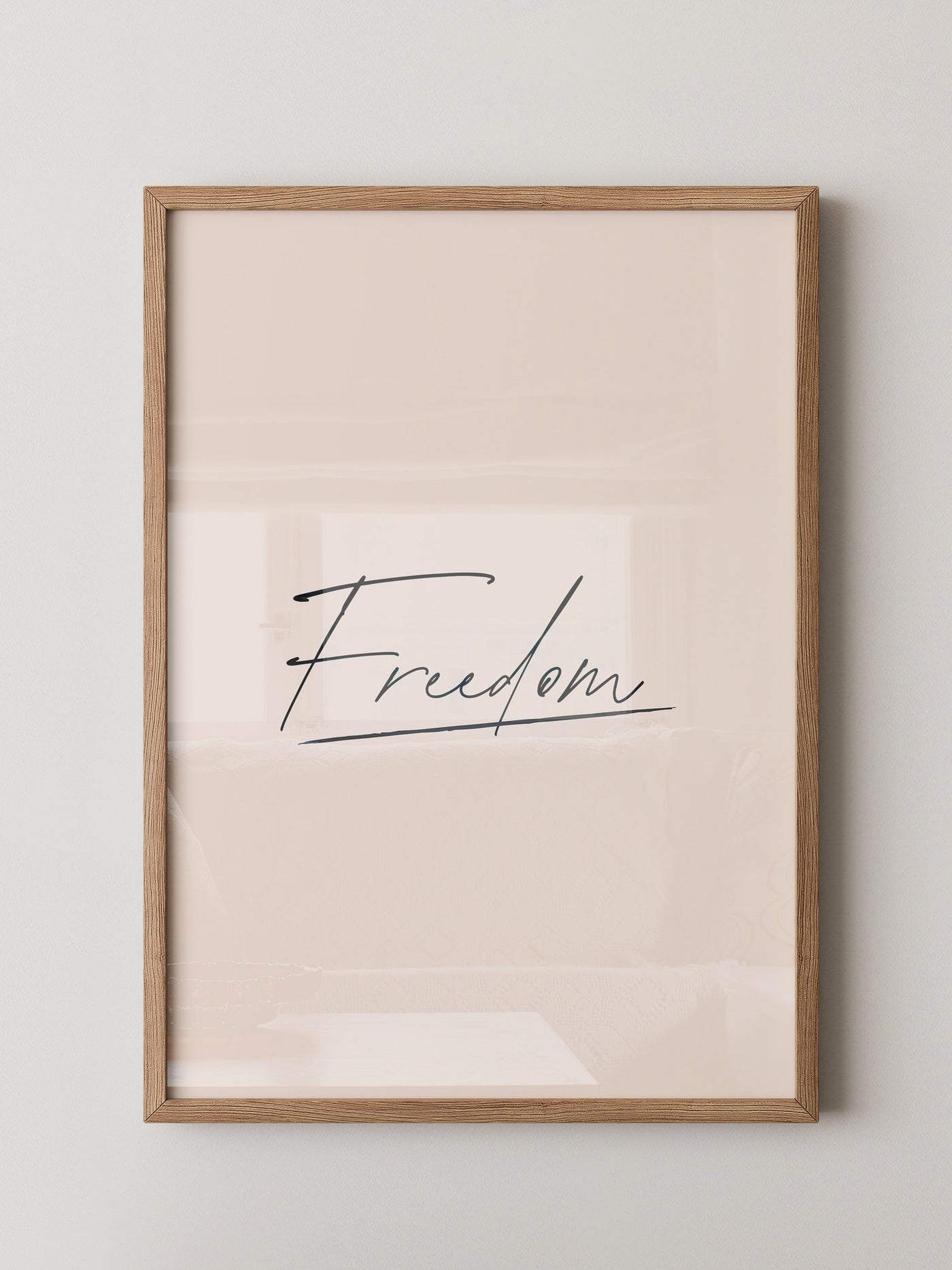 Freedom Schrift Schwarz Beige