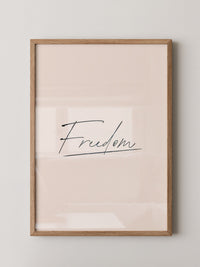 Freedom Schrift Schwarz Beige
