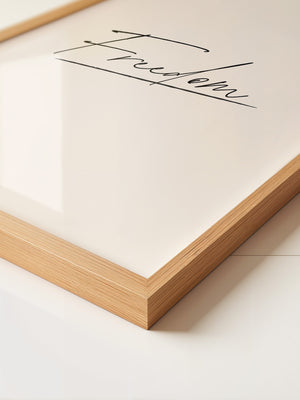 Freedom Schrift Schwarz Beige