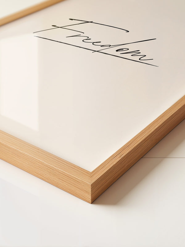 Freedom Schrift Schwarz Beige