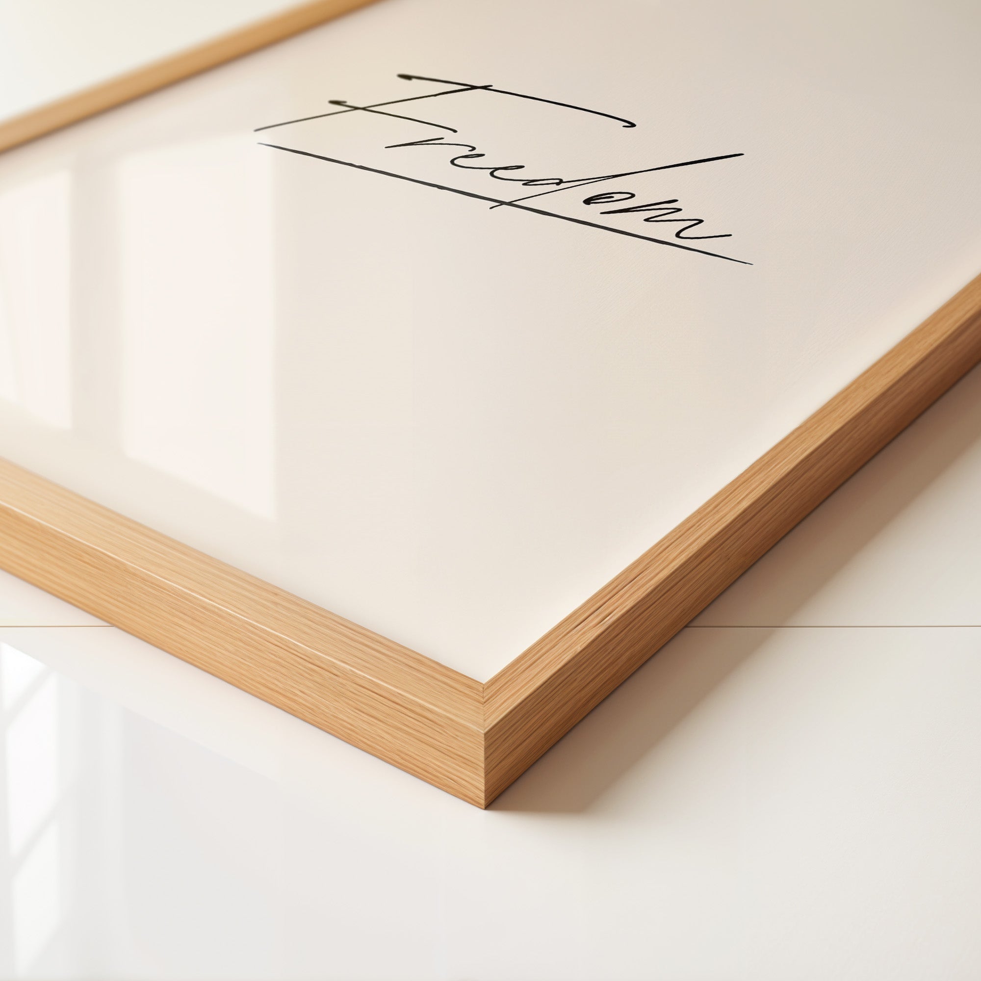 Freedom Schrift Schwarz Beige