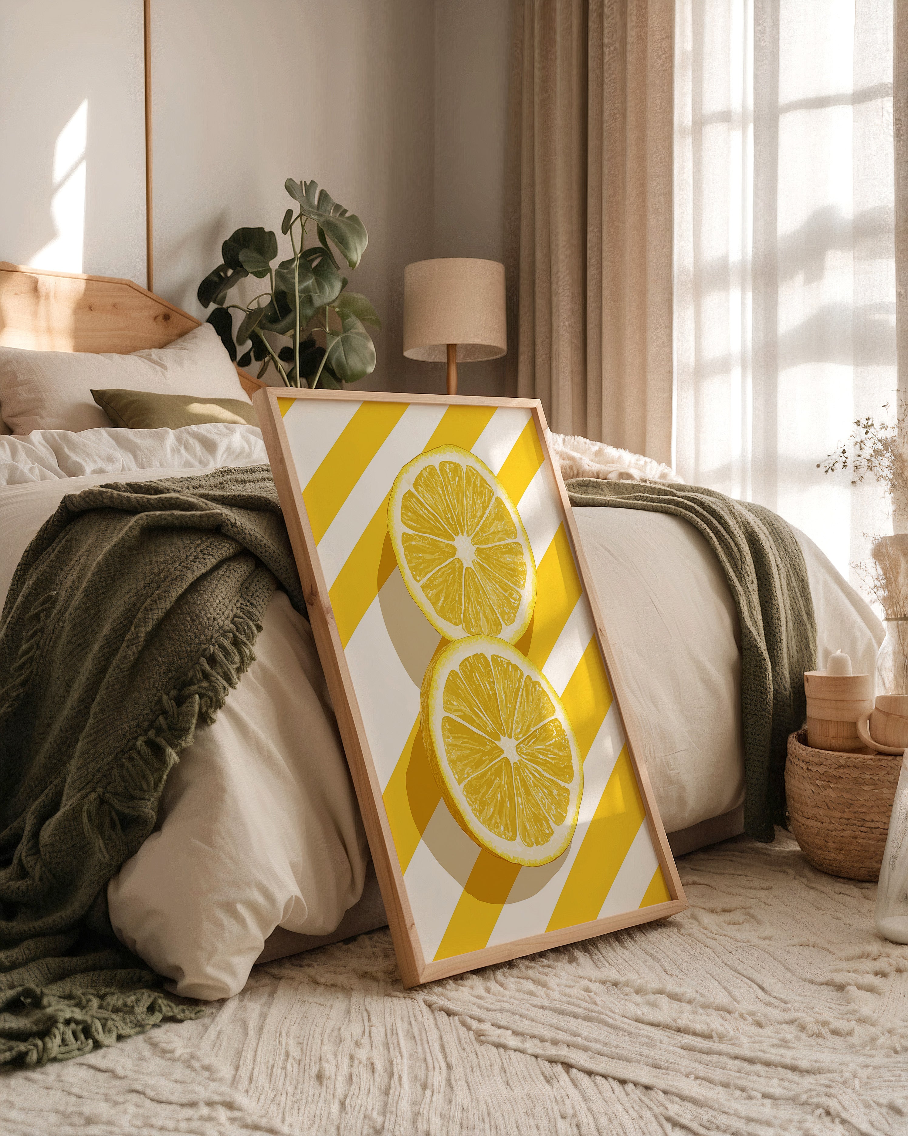 Zitronenscheiben Streifen Gelb