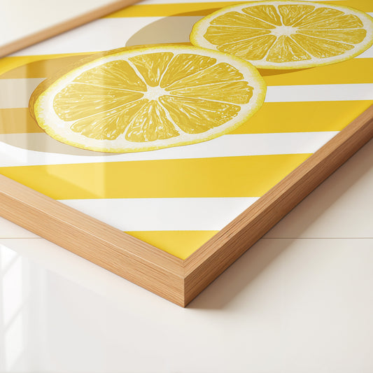 Zitronenscheiben Streifen Gelb