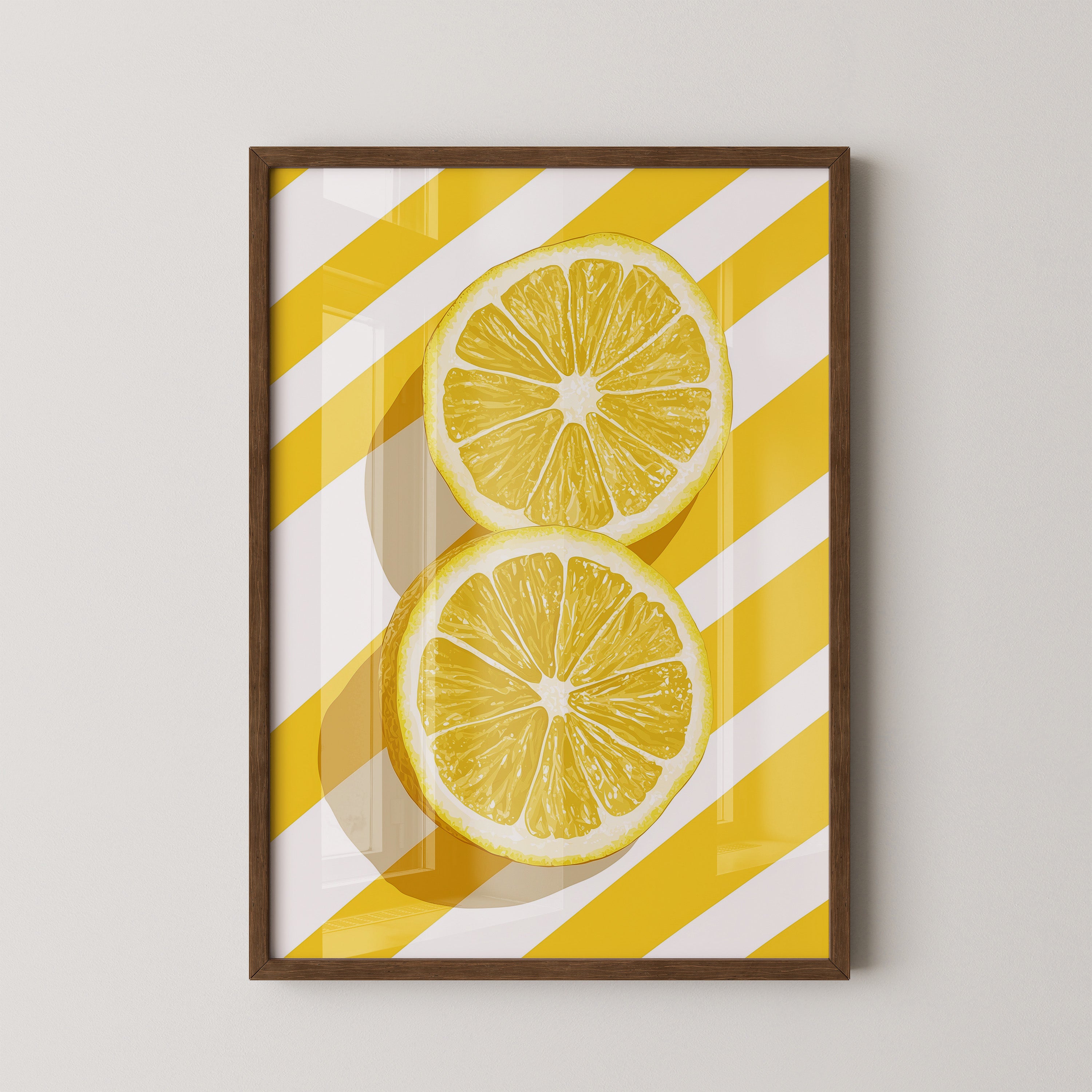 Zitronenscheiben Streifen Gelb