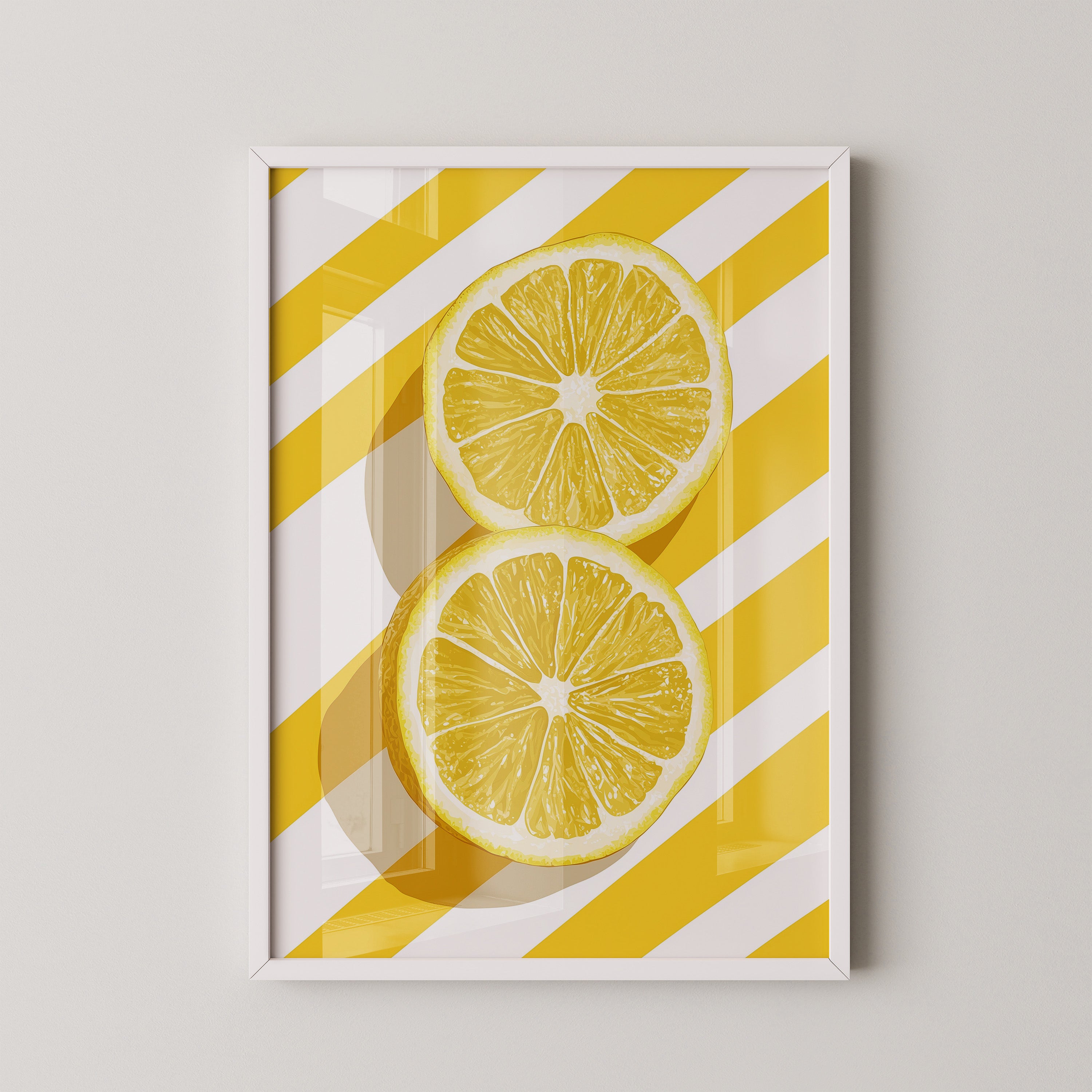 Zitronenscheiben Streifen Gelb