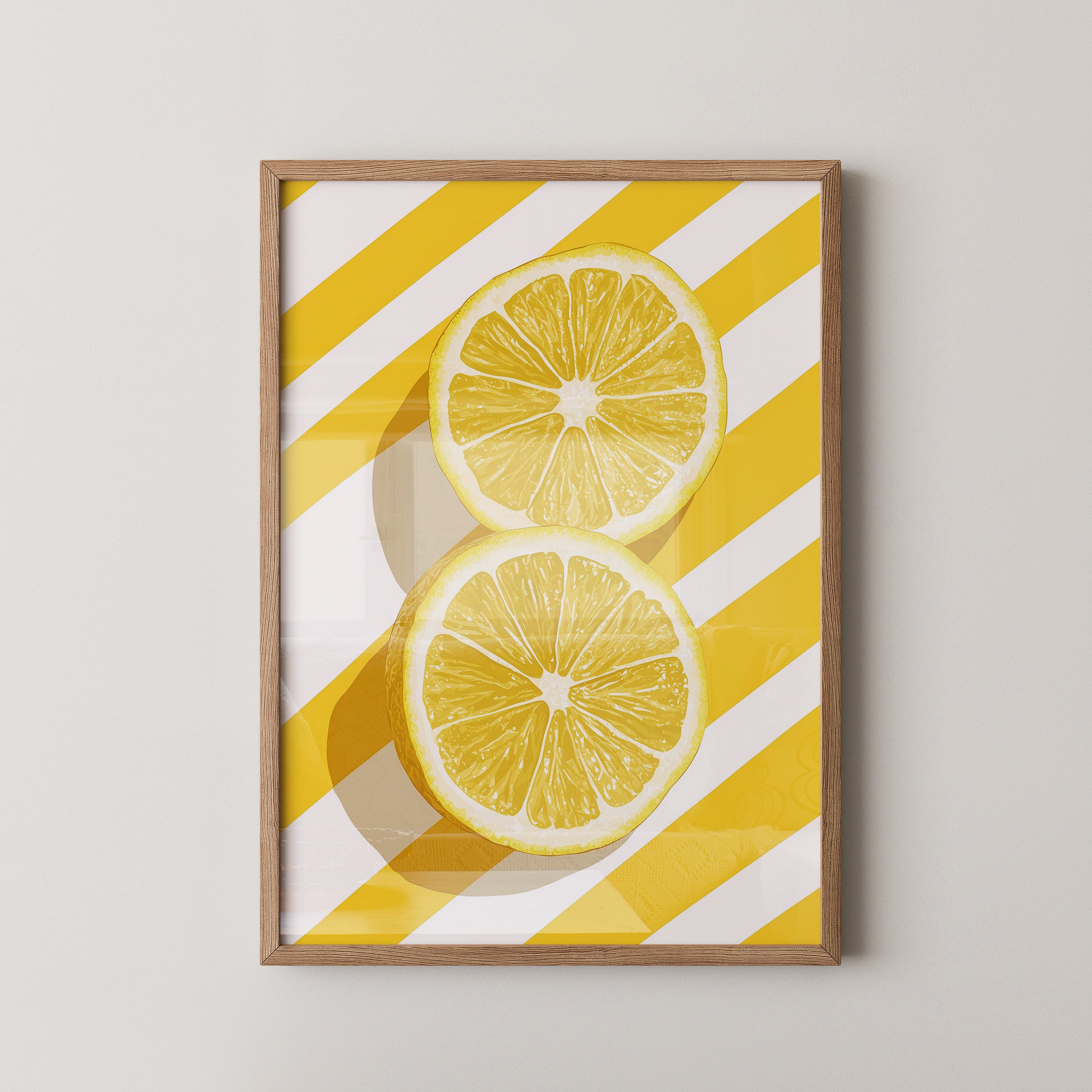 Zitronenscheiben Streifen Gelb