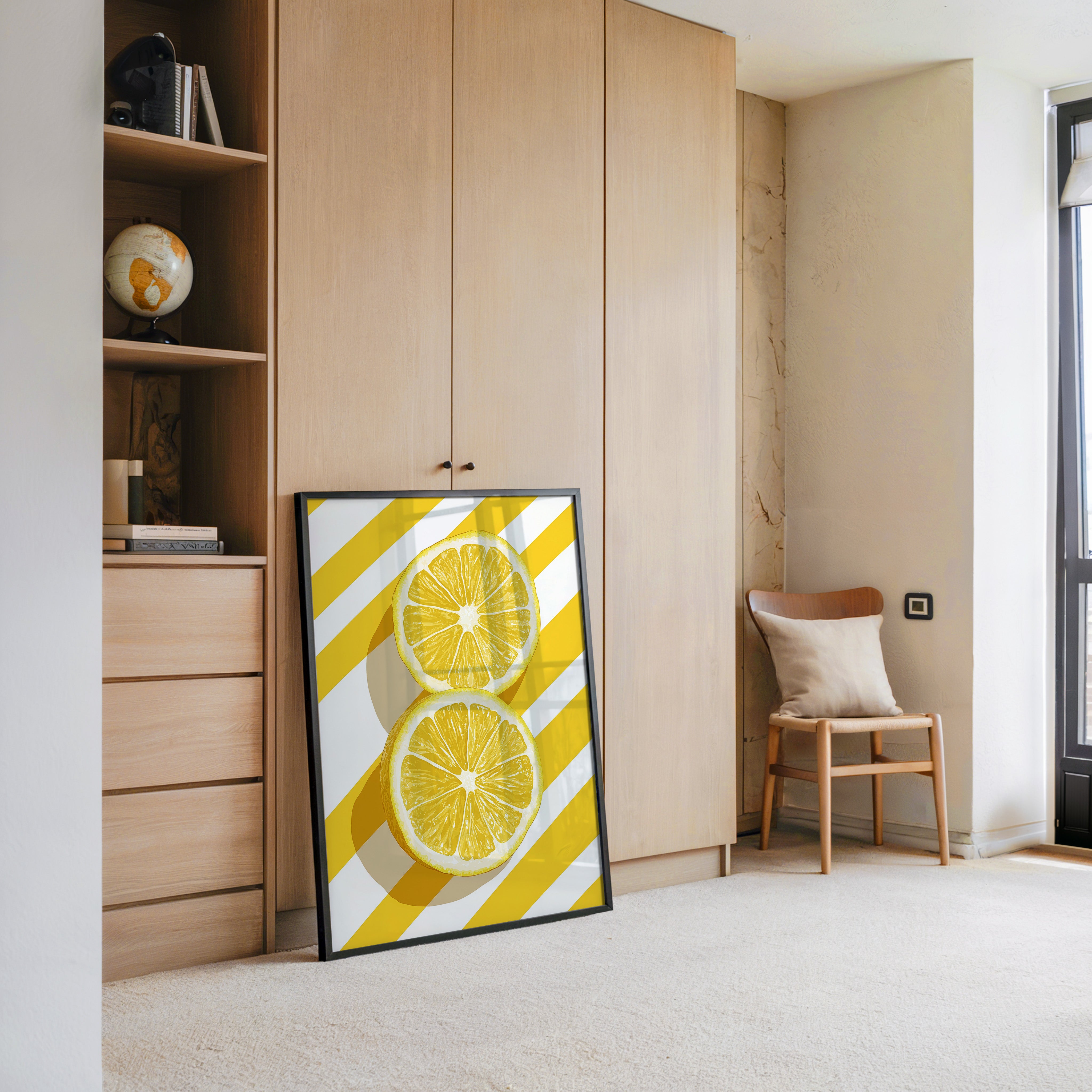 Zitronenscheiben Streifen Gelb