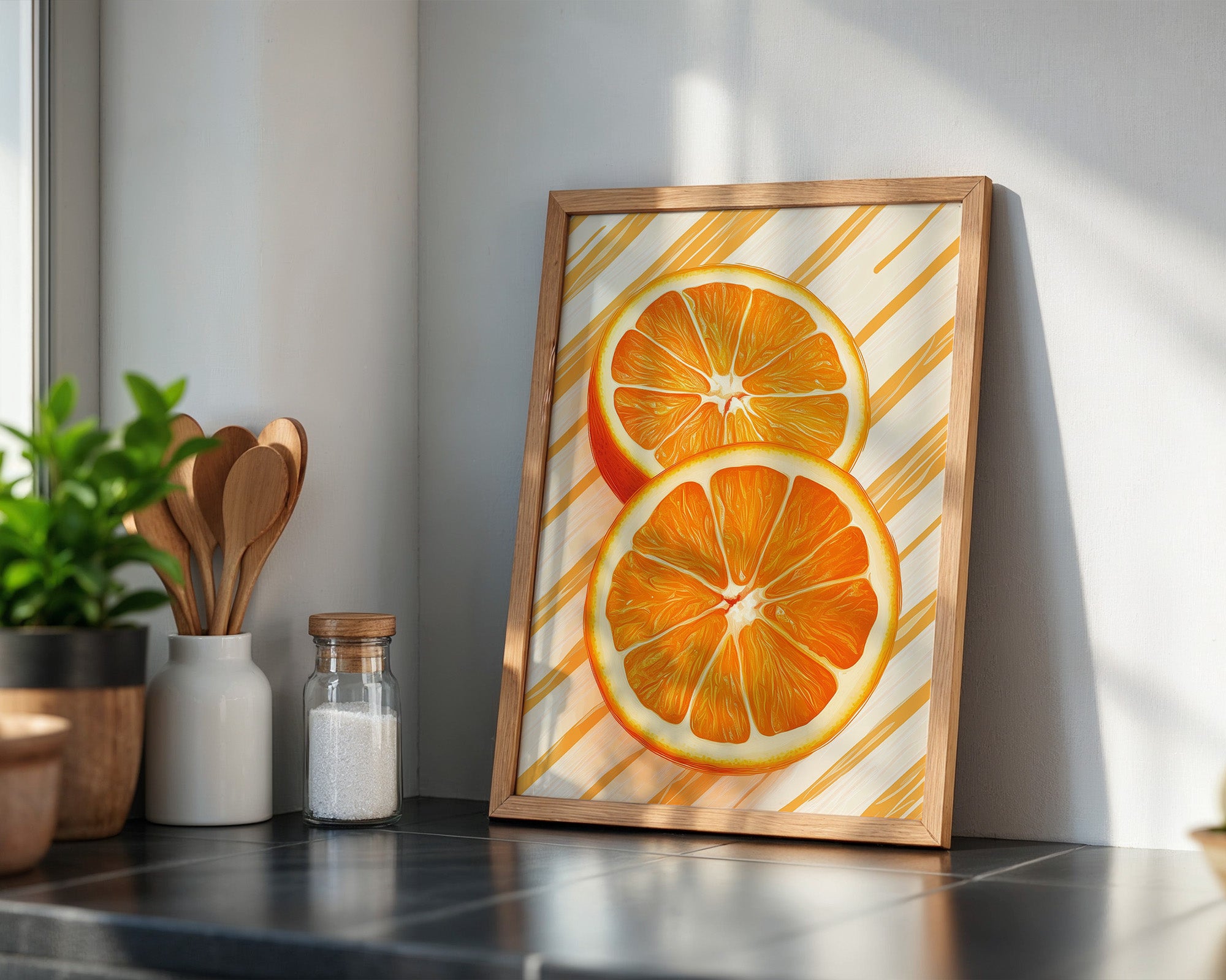 Orangen Scheiben grafisch