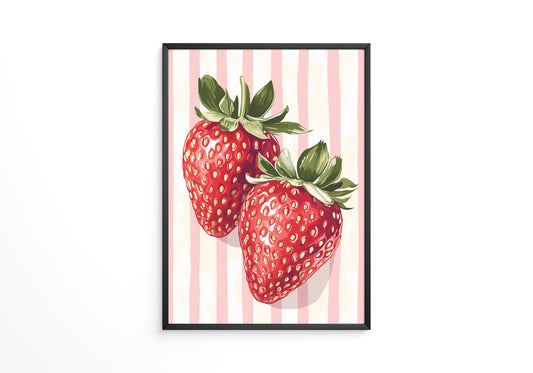 Erdbeeren gestreift Vintage