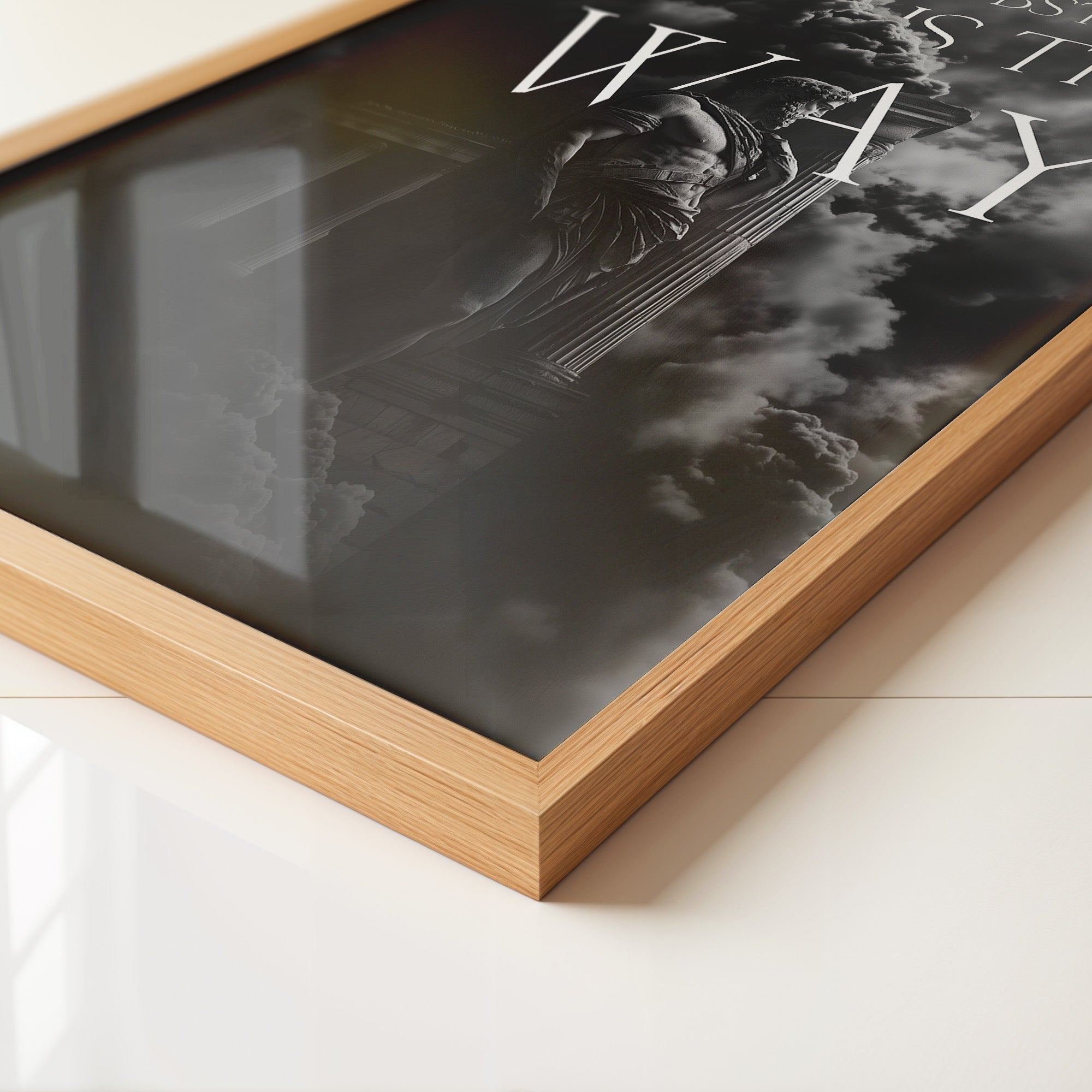 Römerstatue Dramatische Wolken