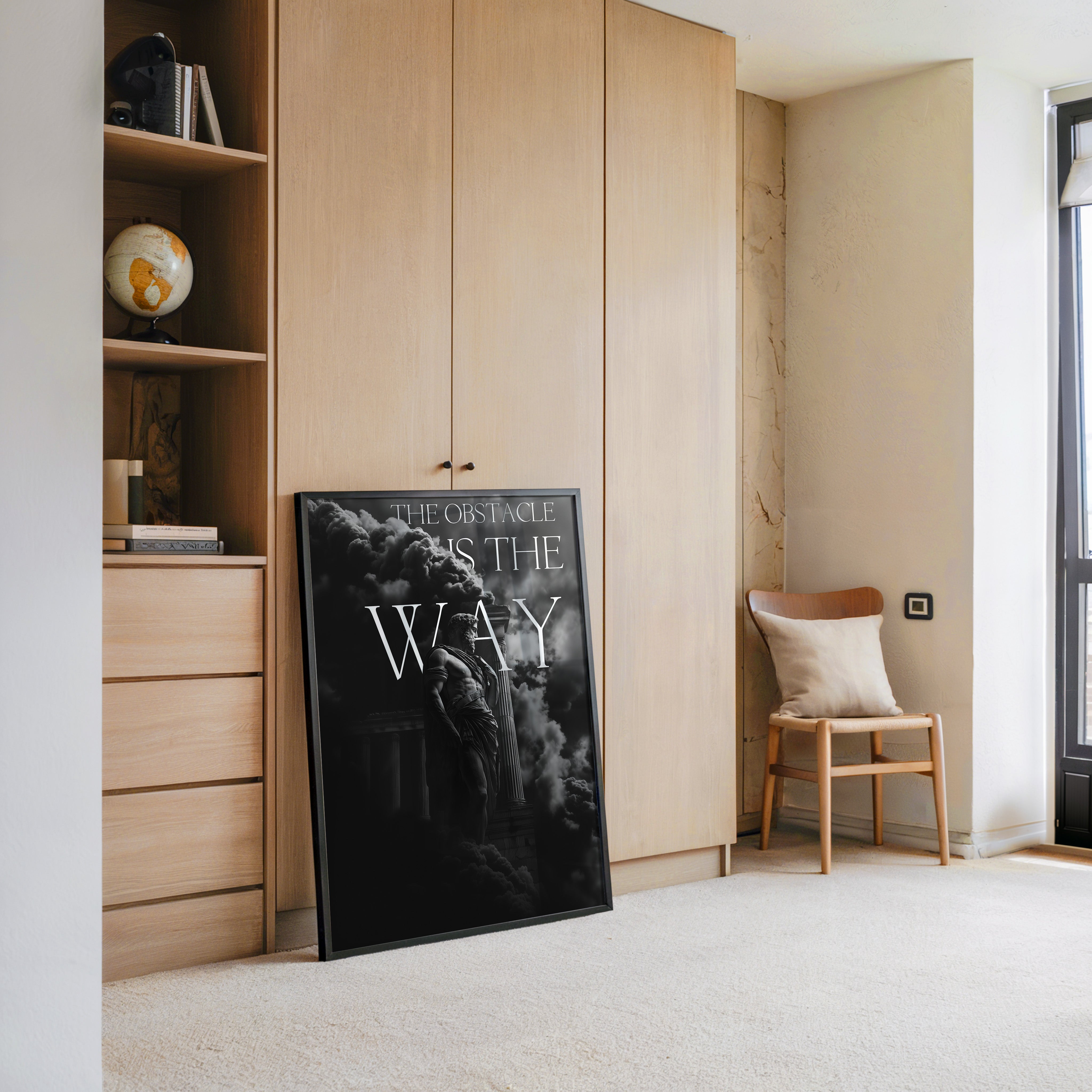 Römerstatue Dramatische Wolken