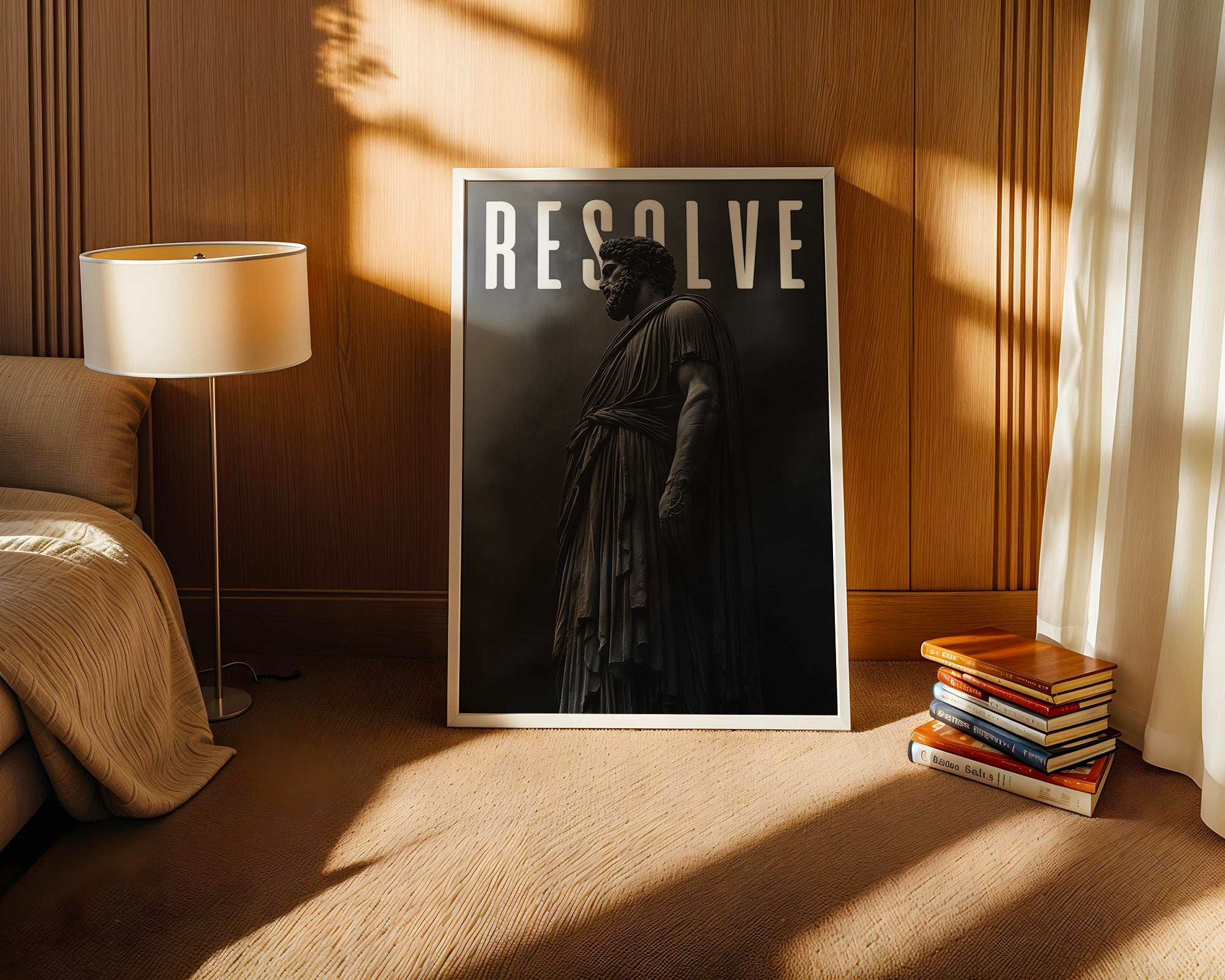 Römische Statue Nebel Schwarzweiß