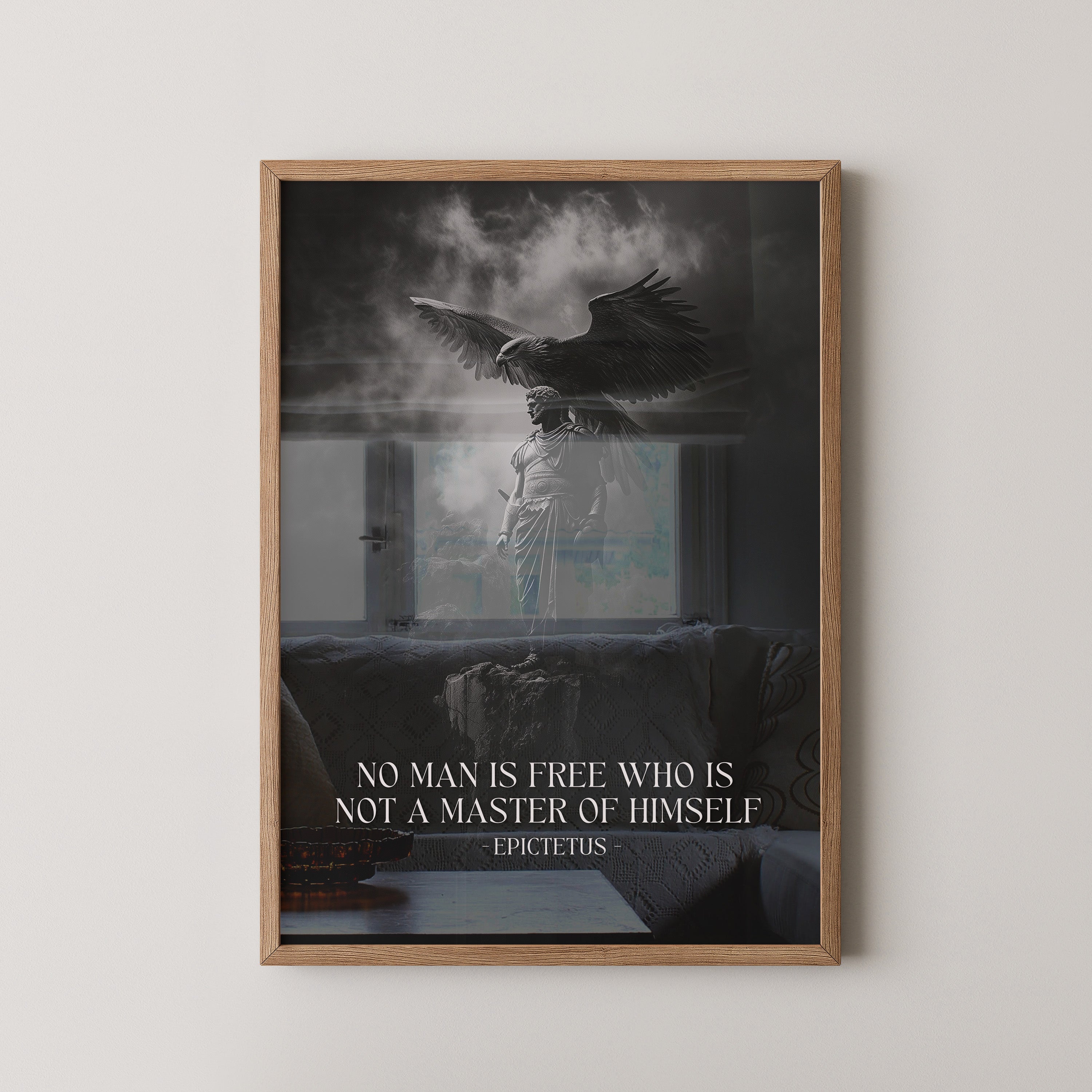 Statue Adler Schwarzweiß