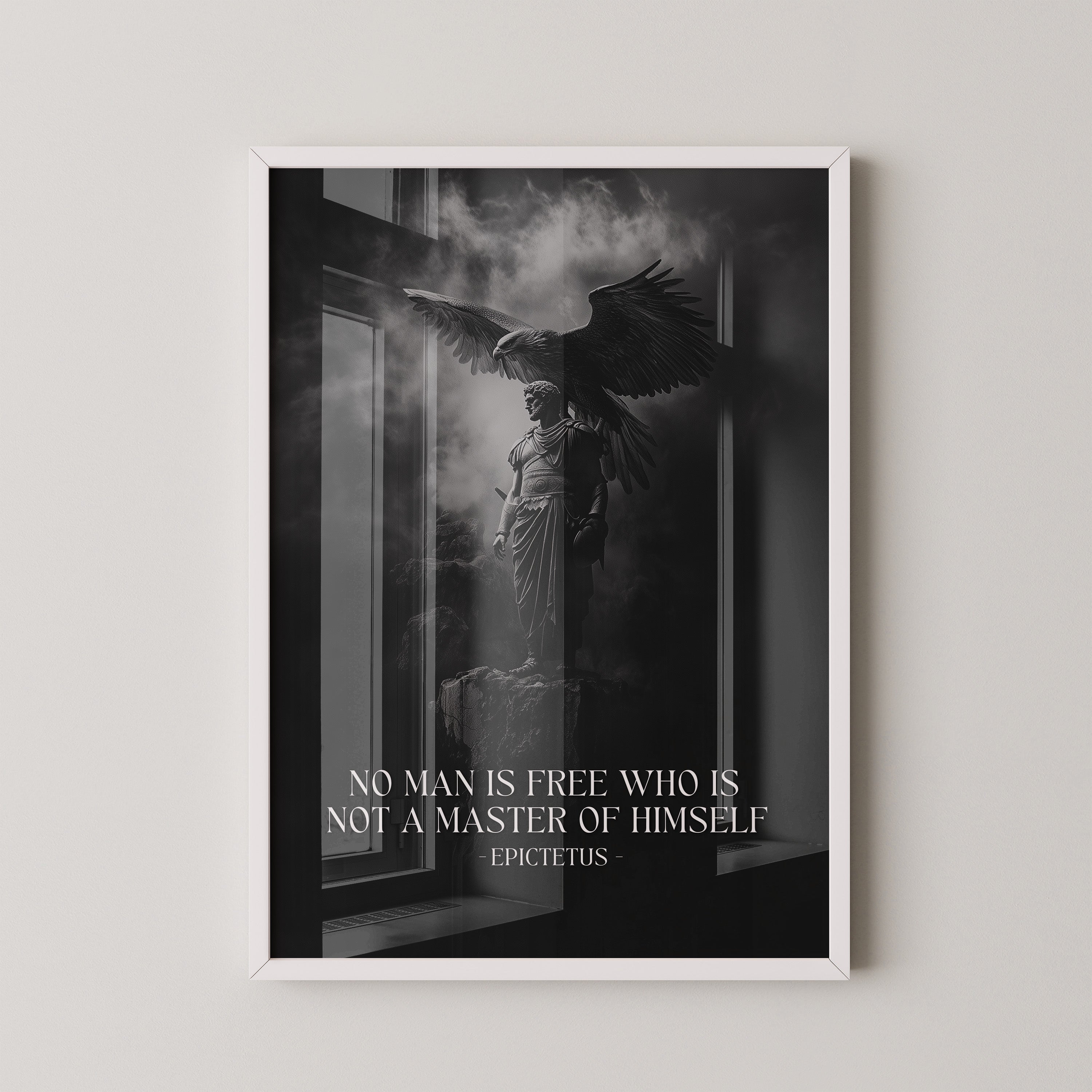 Statue Adler Schwarzweiß