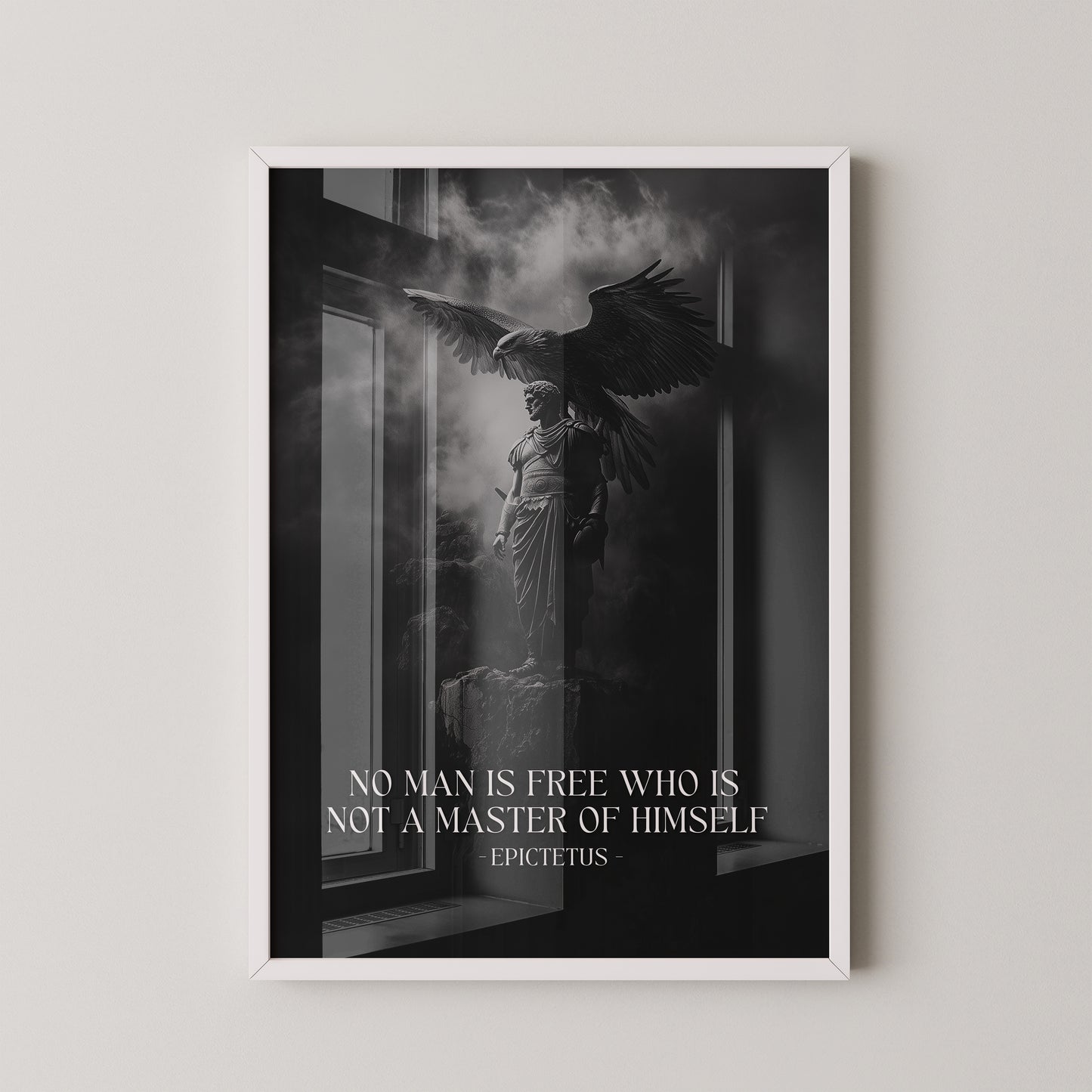 Statue Adler Schwarzweiß