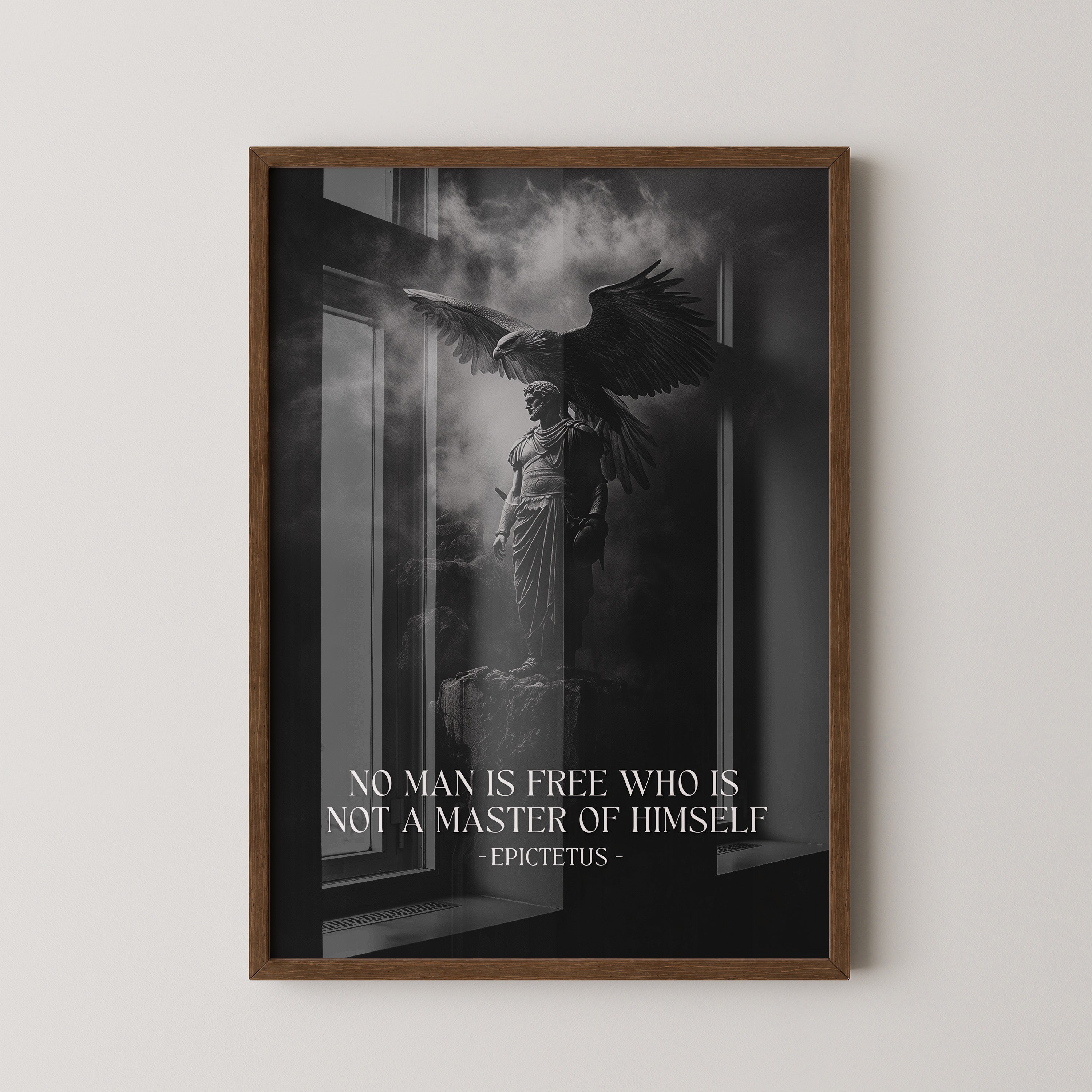 Statue Adler Schwarzweiß