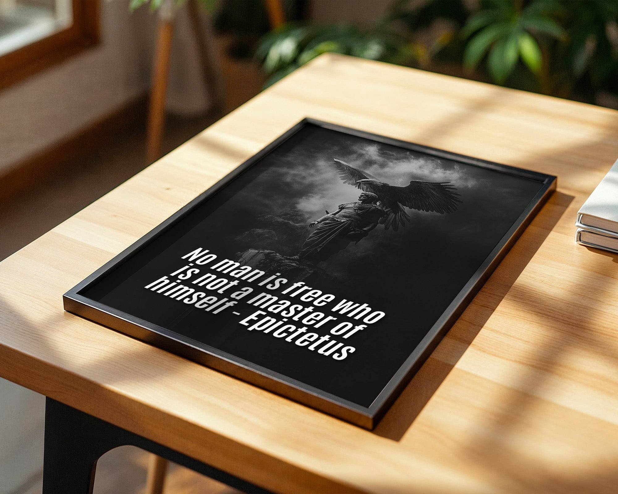 Statue Adler Schwarzweiß Wolken