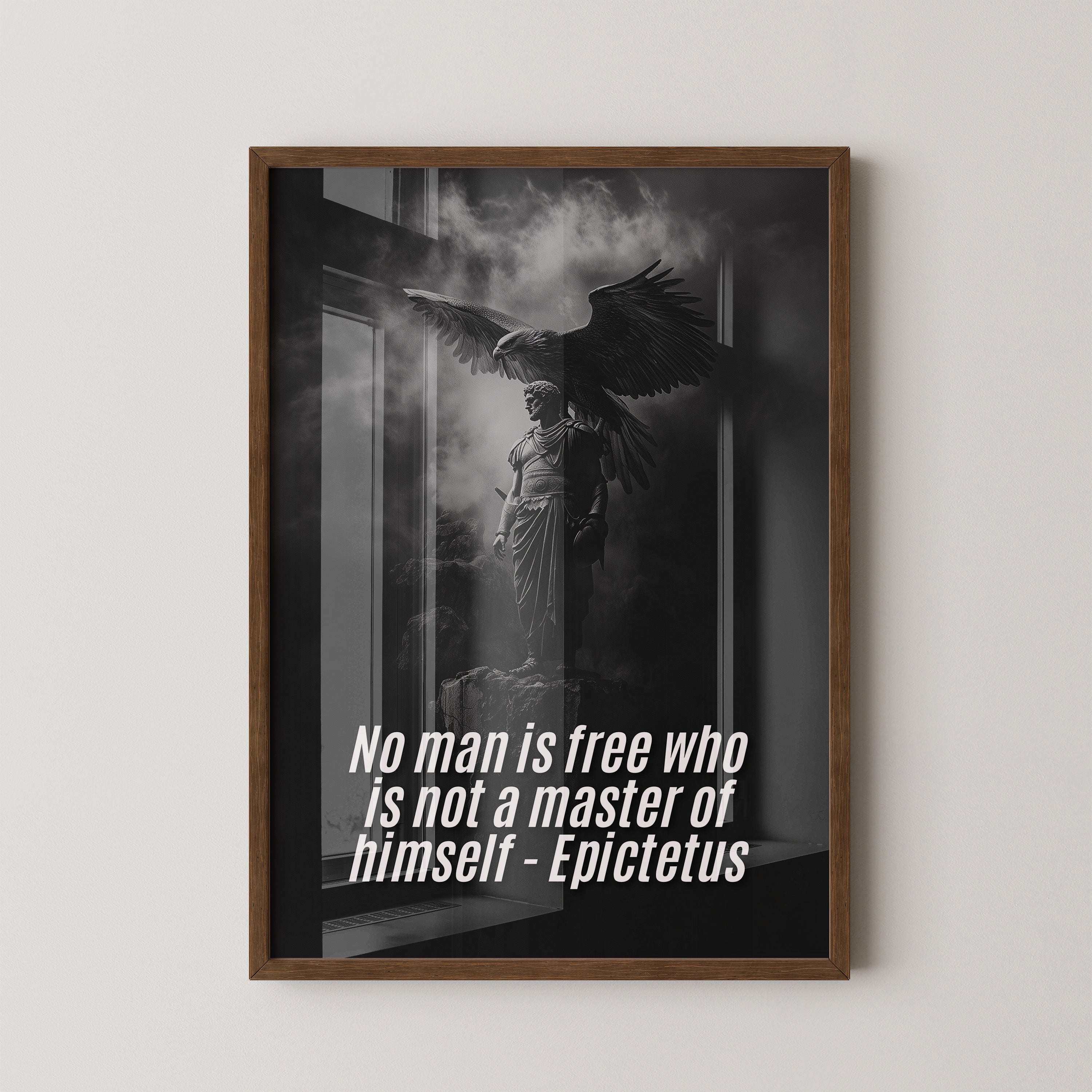 Statue Adler Schwarzweiß Wolken