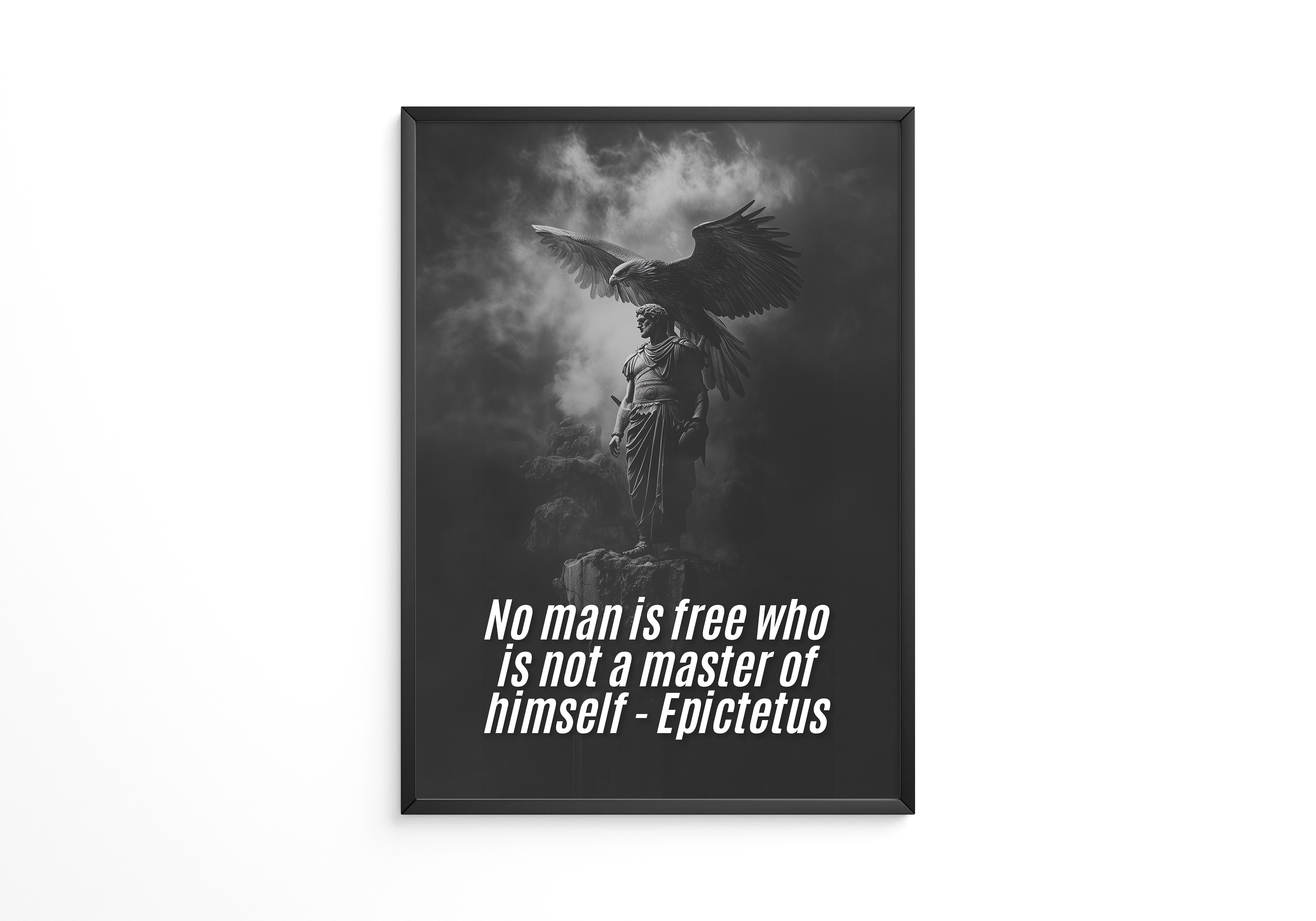 Statue Adler Schwarzweiß Wolken