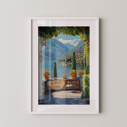 Italienisches Seepanorama lebendig