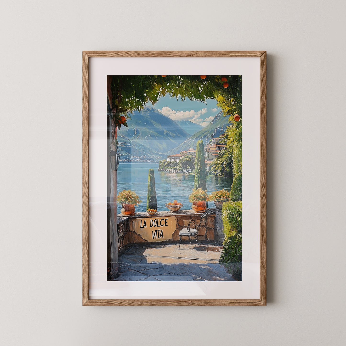 Italienisches Seepanorama lebendig