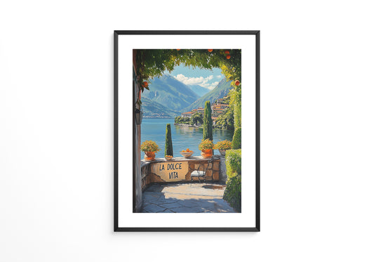 Italienisches Seepanorama lebendig