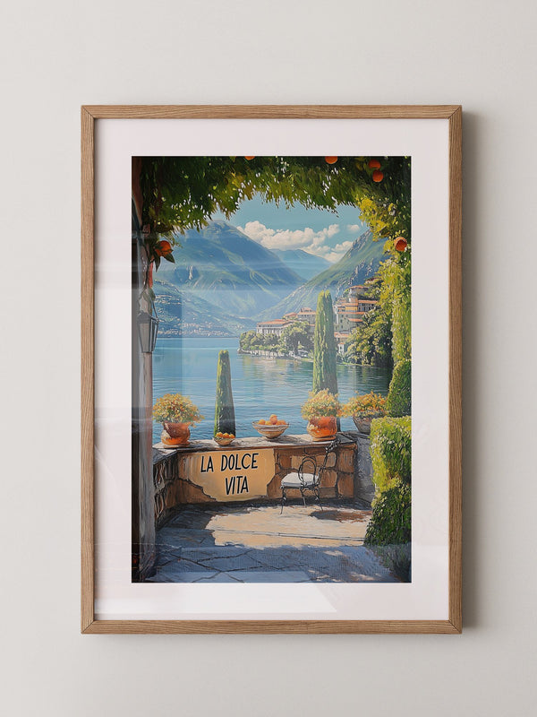 Italienisches Seepanorama lebendig