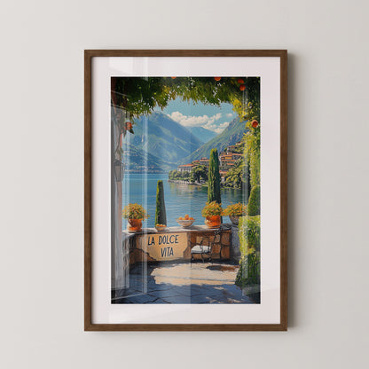 Italienisches Seepanorama lebendig