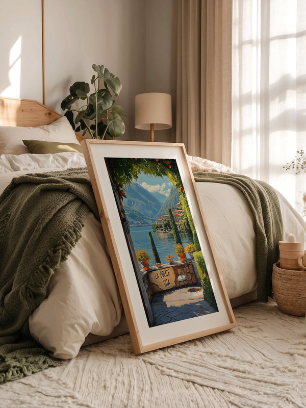 Italienisches Seepanorama lebendig