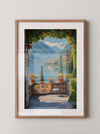 Italienisches Seepanorama lebendig