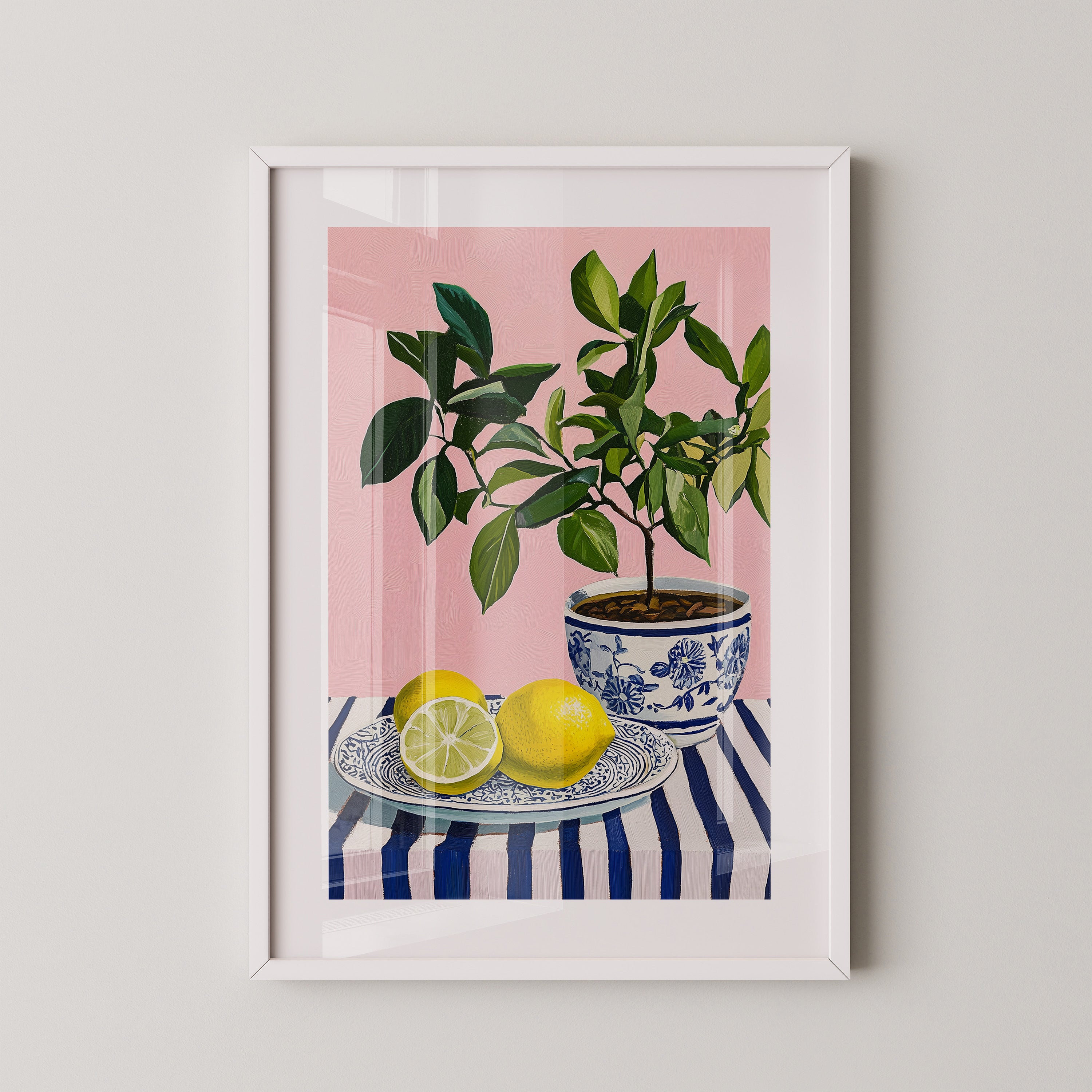 Zitronenpflanze Pastellhintergrund