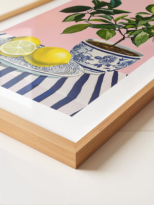 Zitronenpflanze Pastellhintergrund