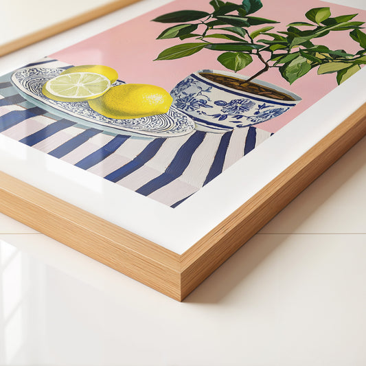 Zitronenpflanze Pastellhintergrund