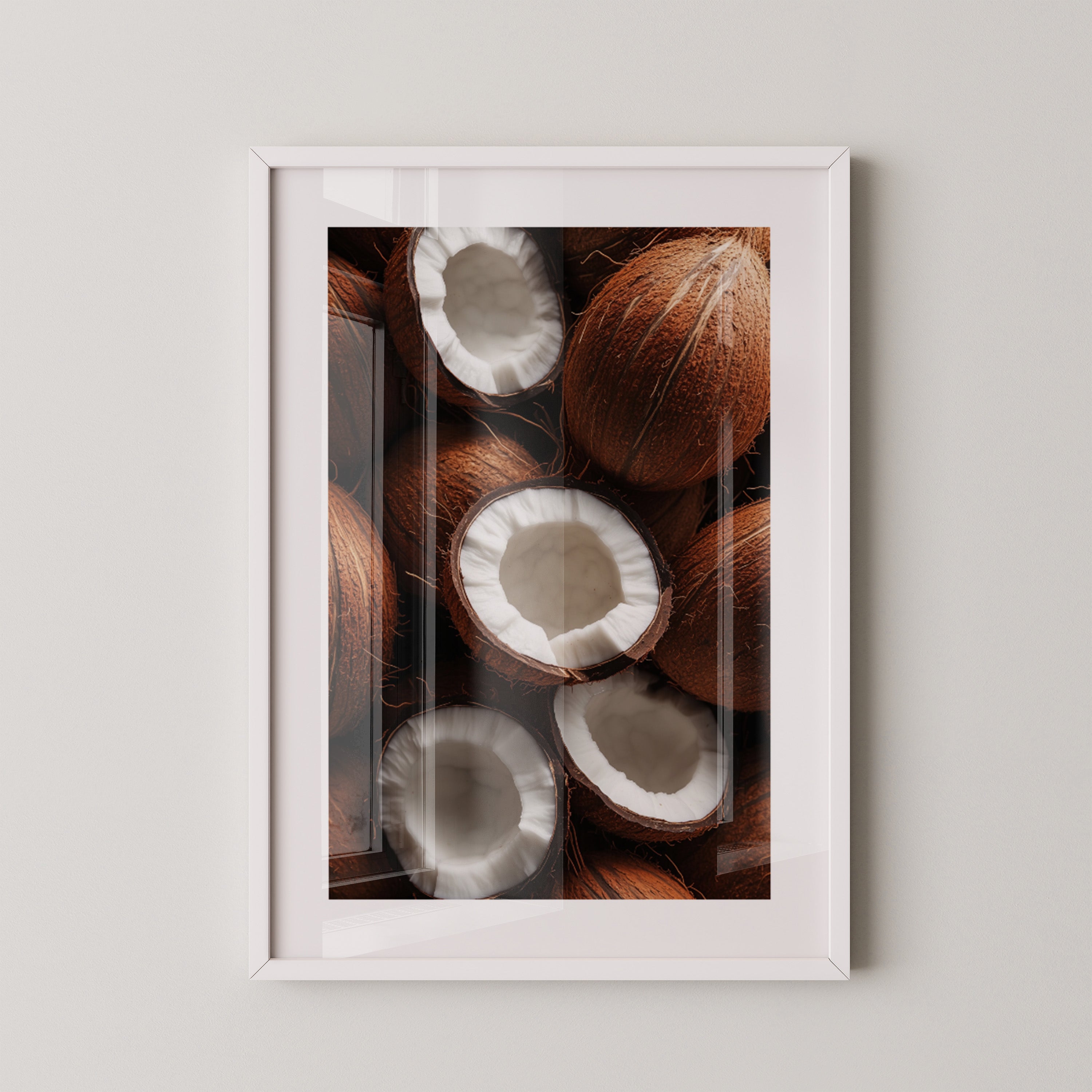 Kokosnuss Hälften Detailansicht