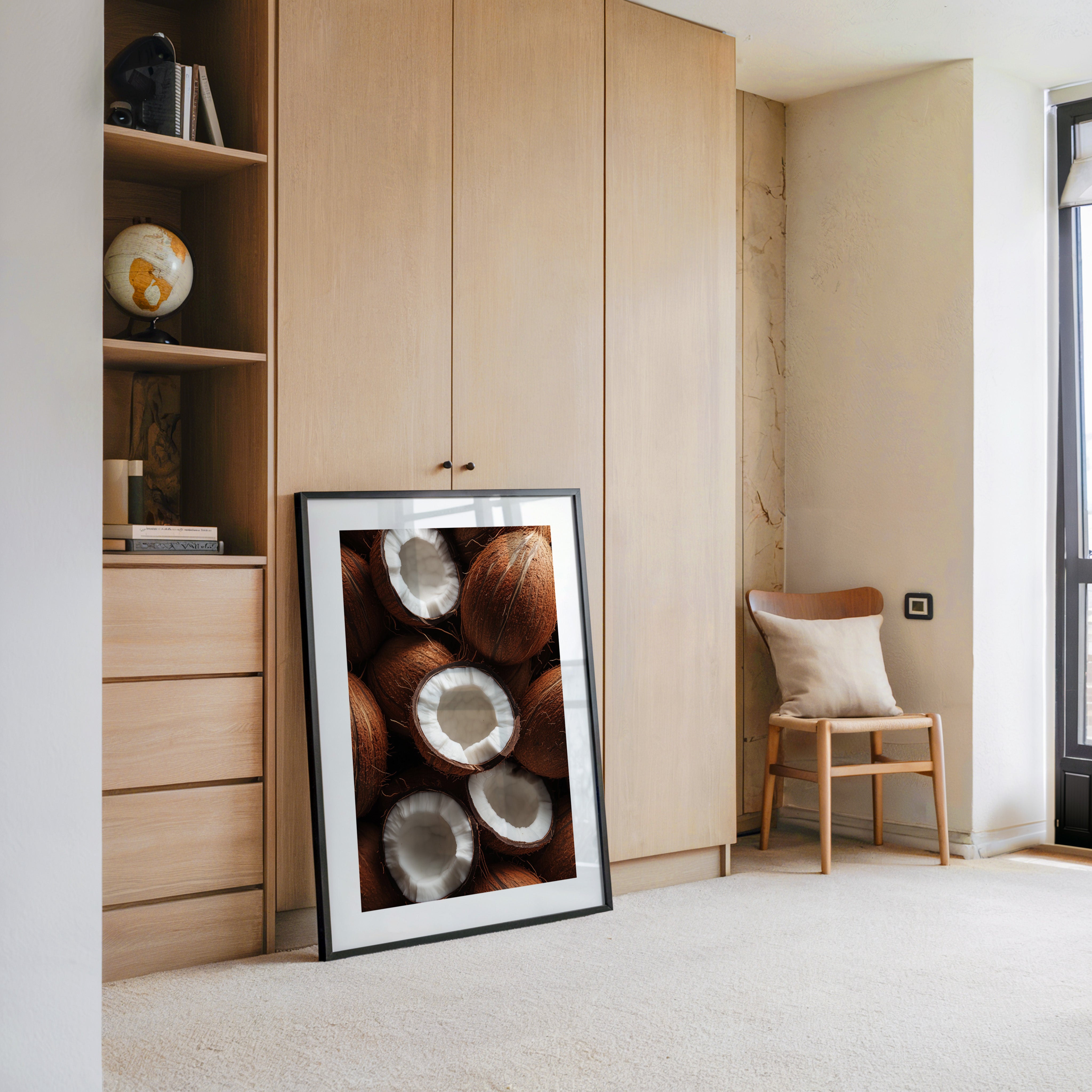 Kokosnuss Hälften Detailansicht