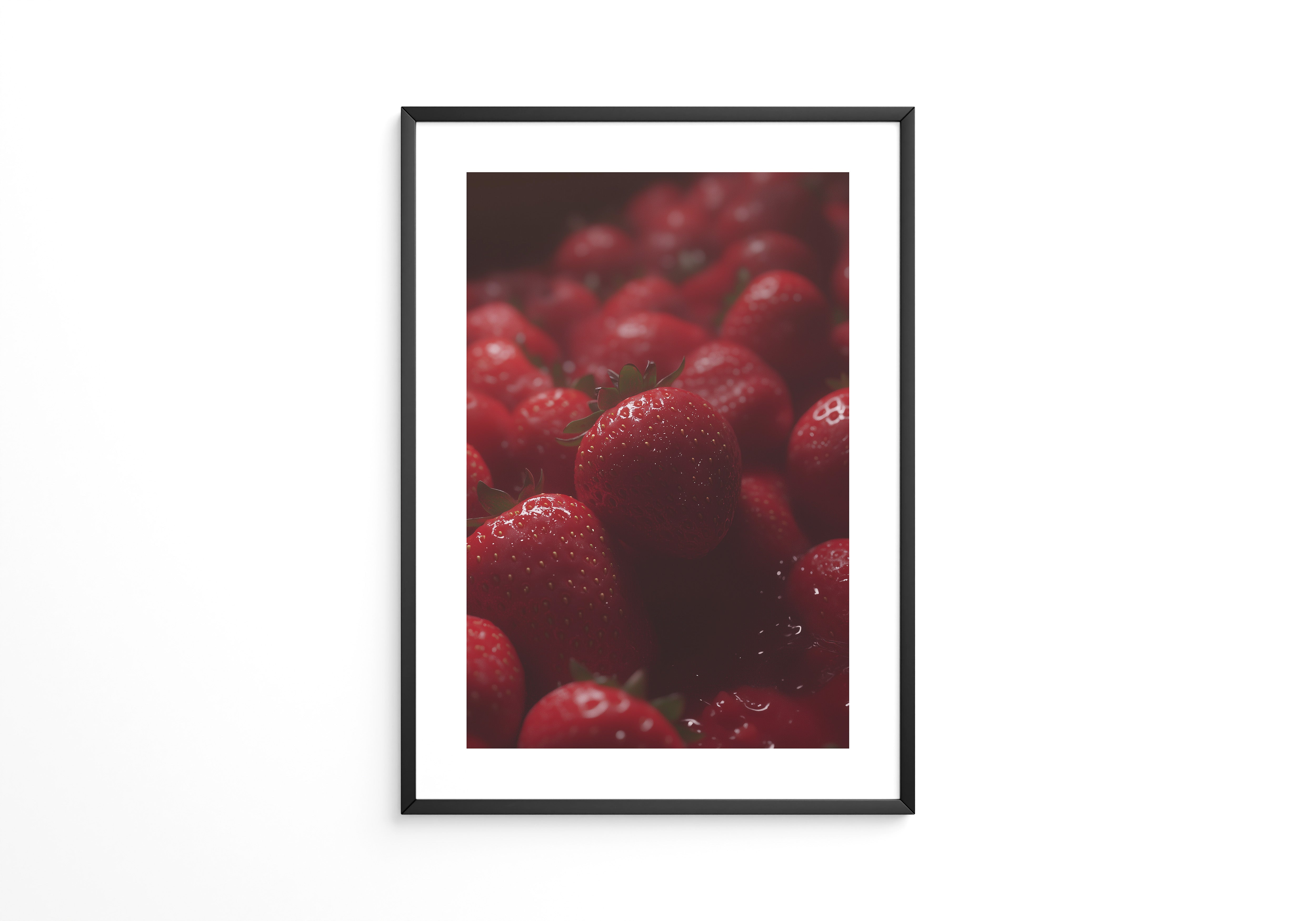 Erdbeeren Nahaufnahme glänzend