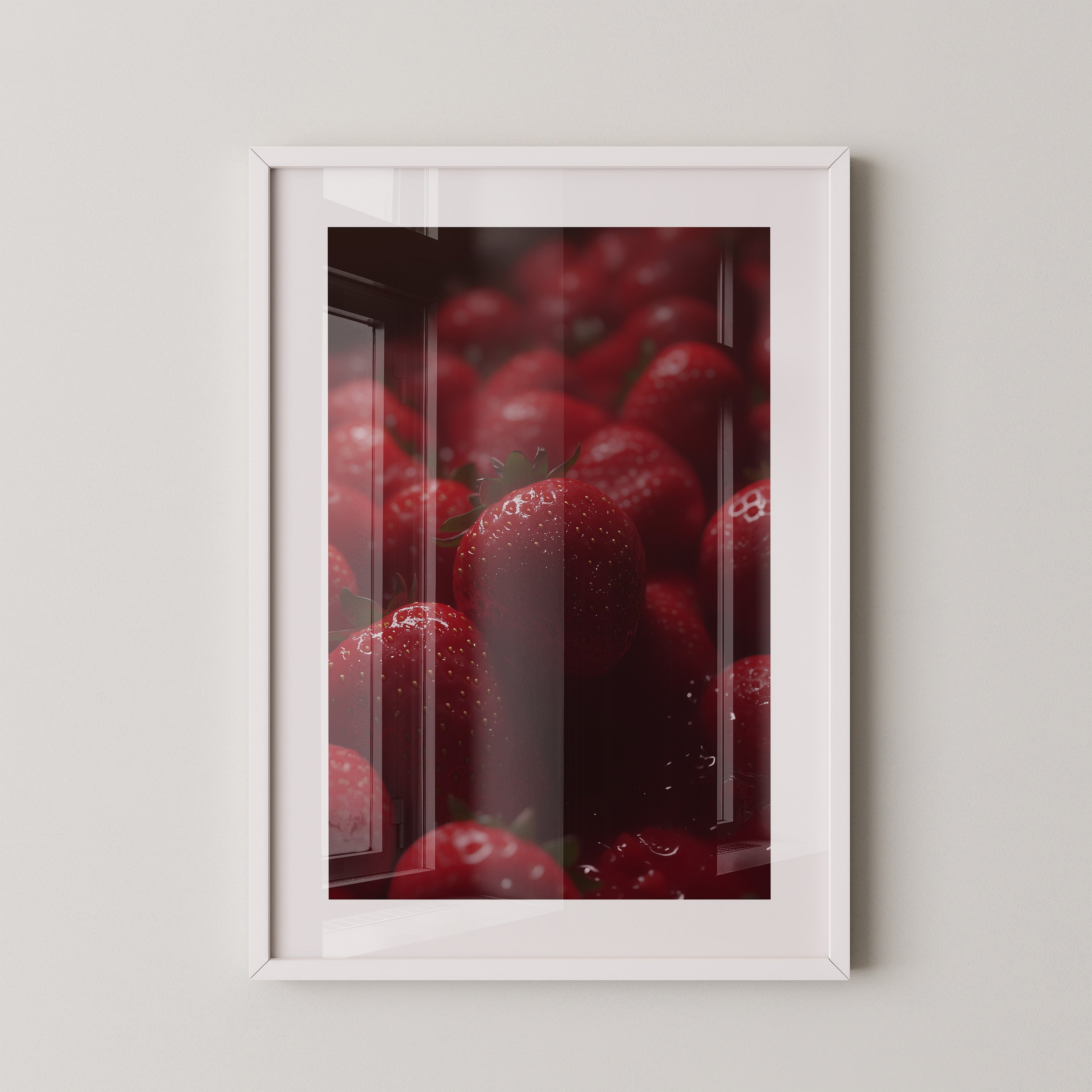 Erdbeeren Nahaufnahme glänzend