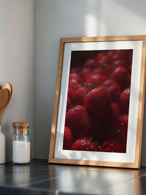 Erdbeeren Nahaufnahme glänzend