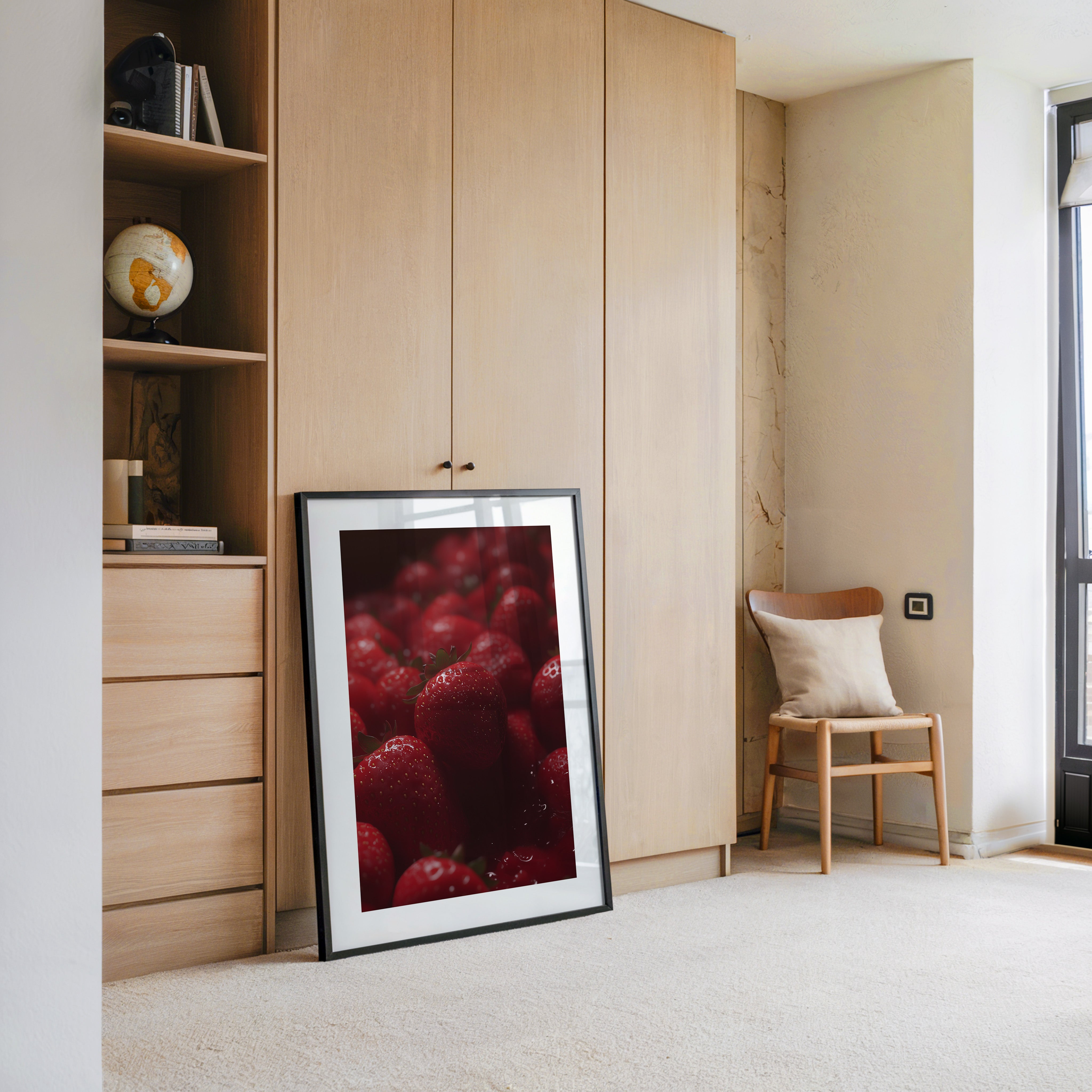 Erdbeeren Nahaufnahme glänzend