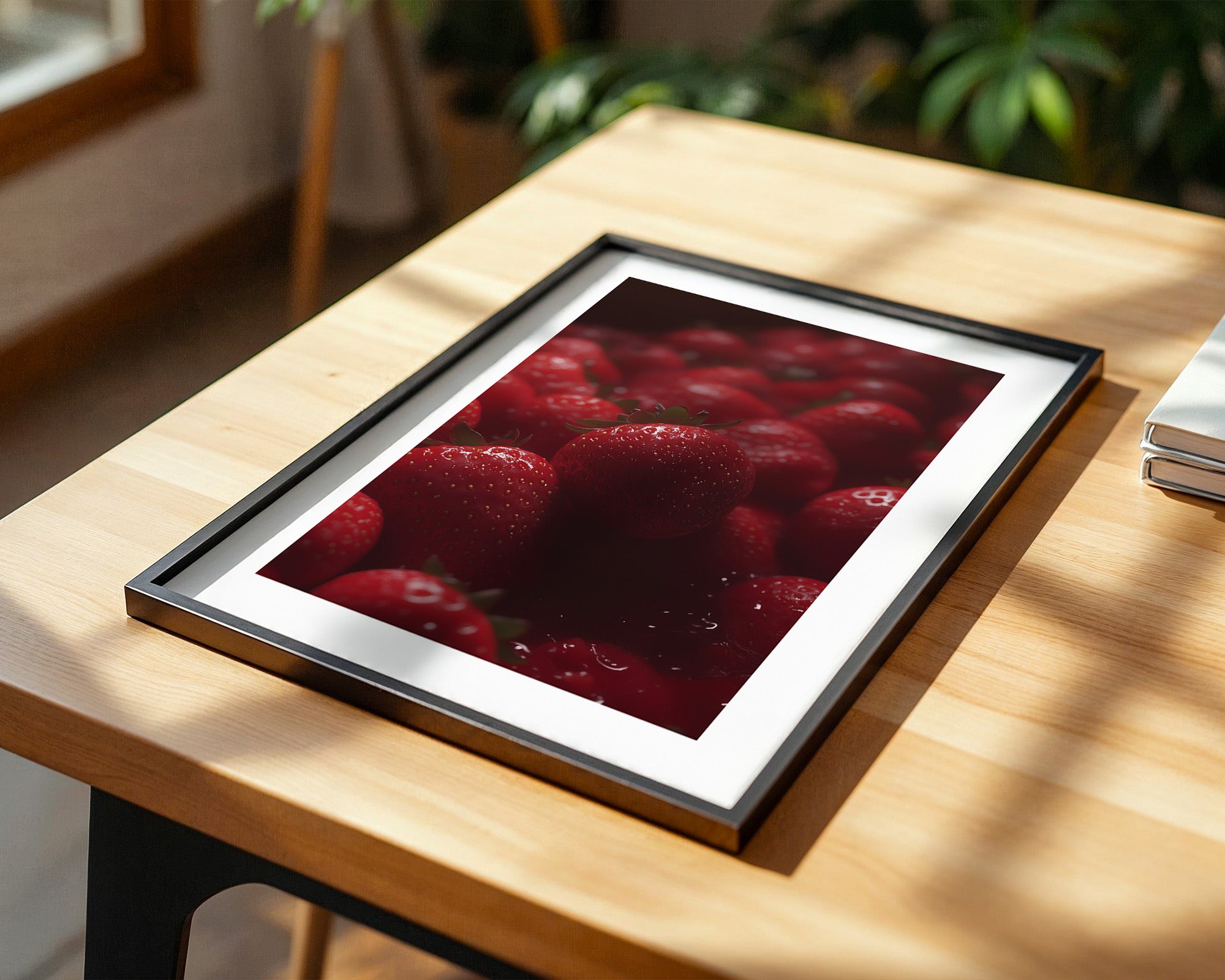 Erdbeeren Nahaufnahme glänzend