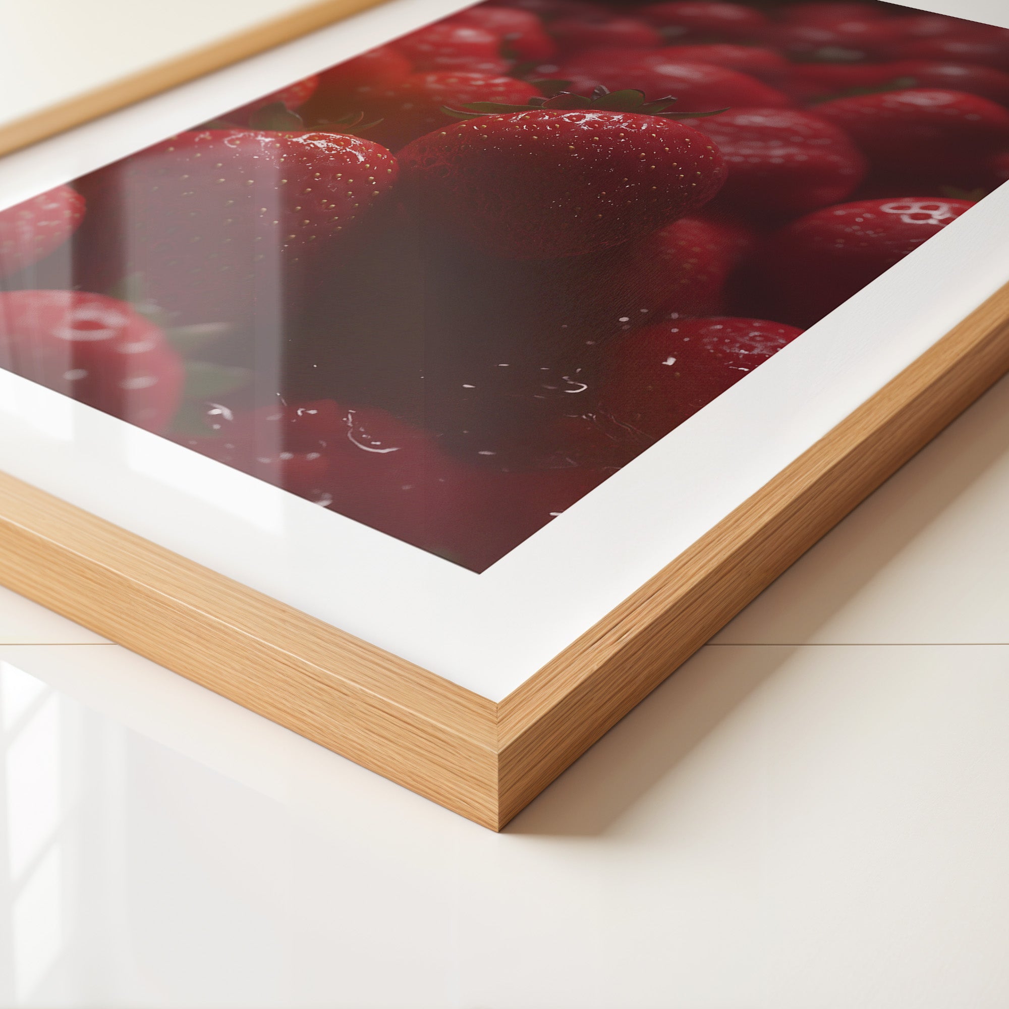 Erdbeeren Nahaufnahme glänzend