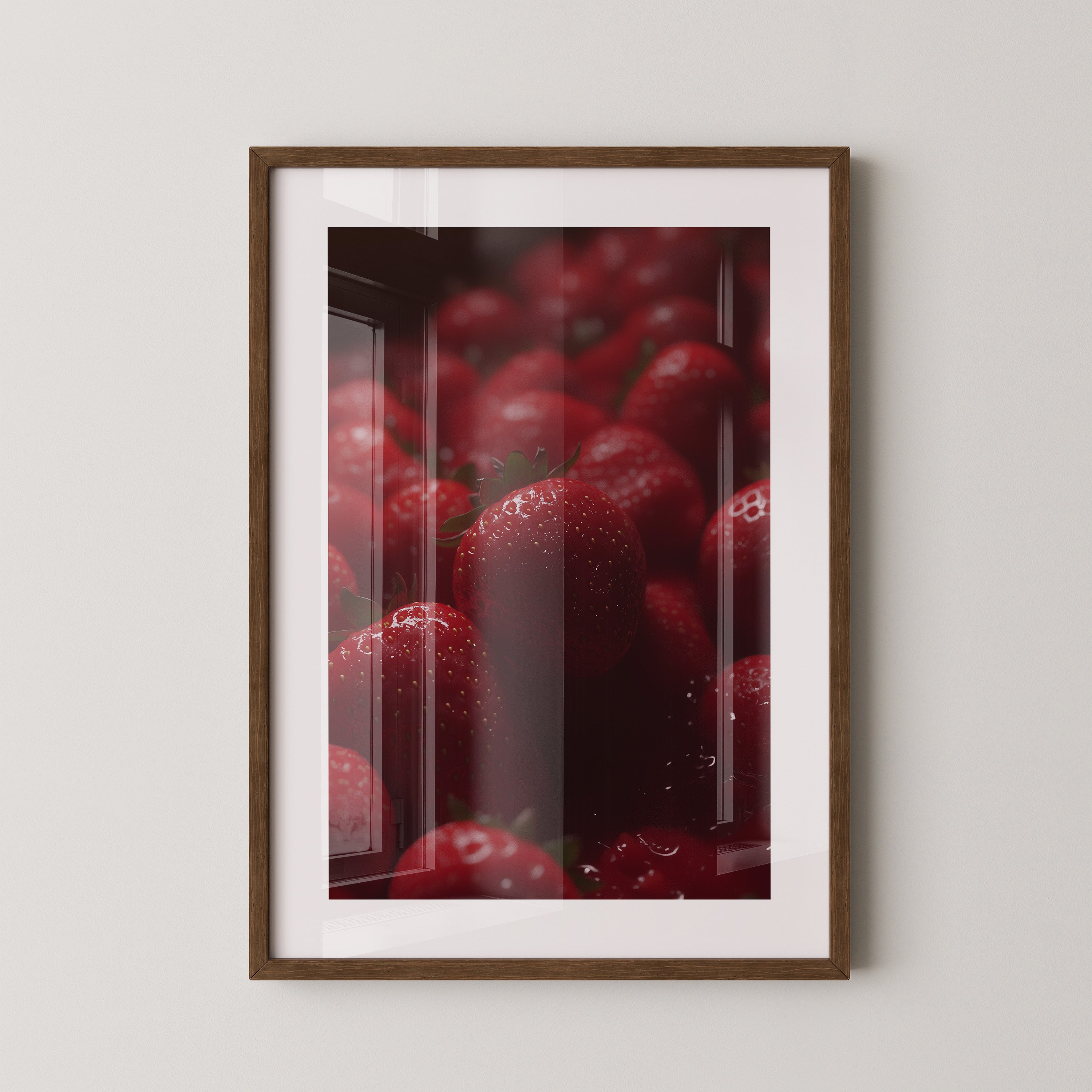 Erdbeeren Nahaufnahme glänzend